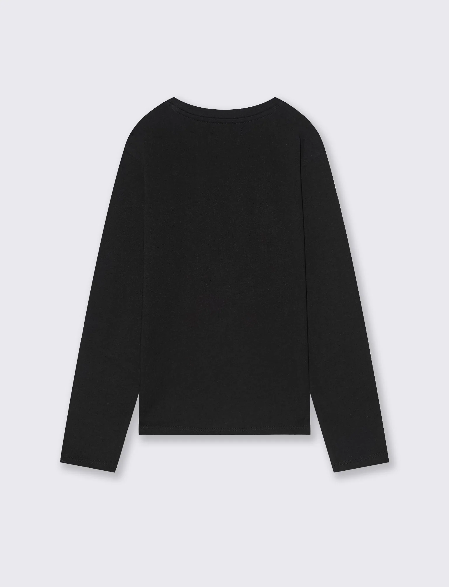 T-shirt manica lunga con stampa. - Nero - Image 2