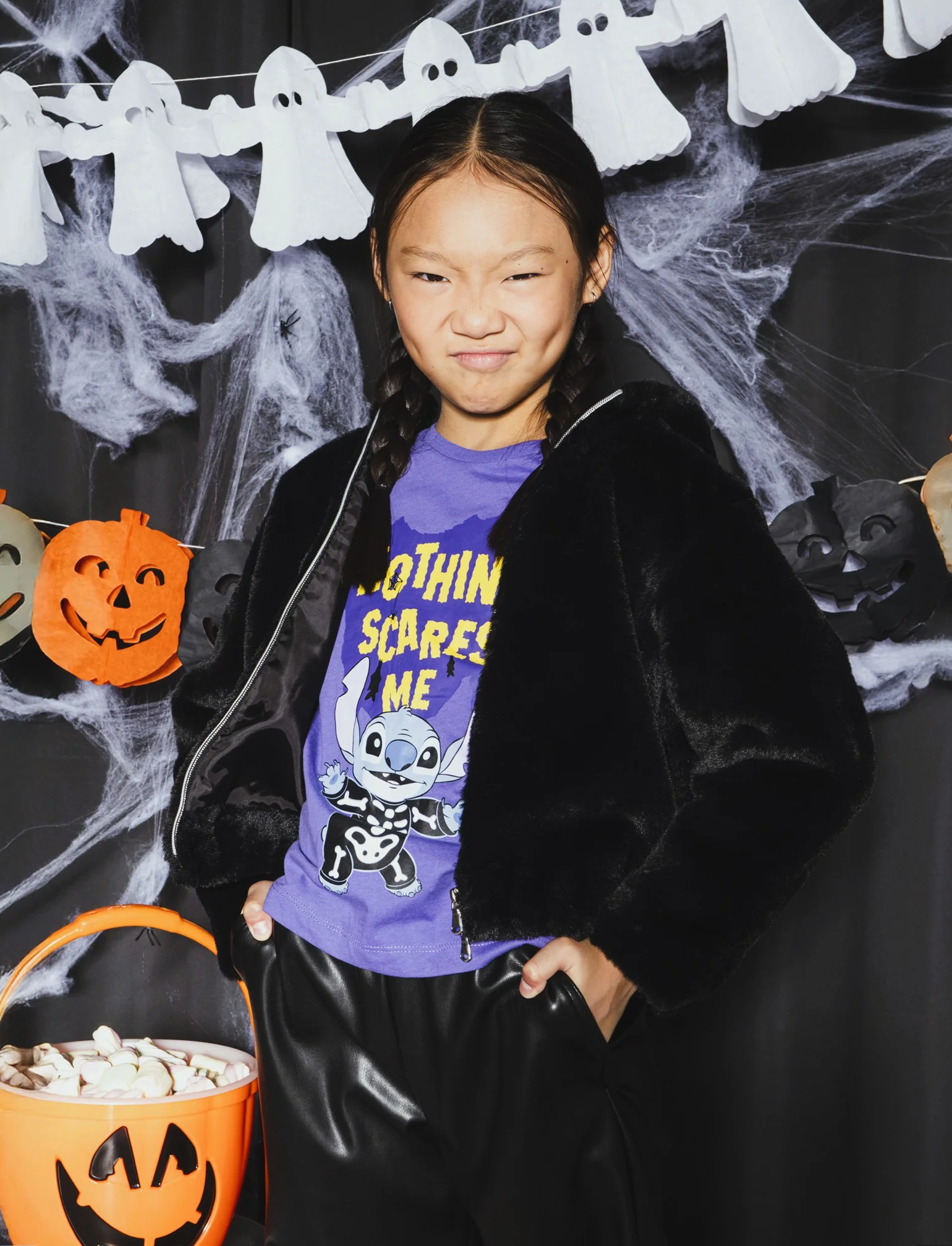 T-shirt manica lunga con stampa Stitch tema Halloween - Viola - Image 2