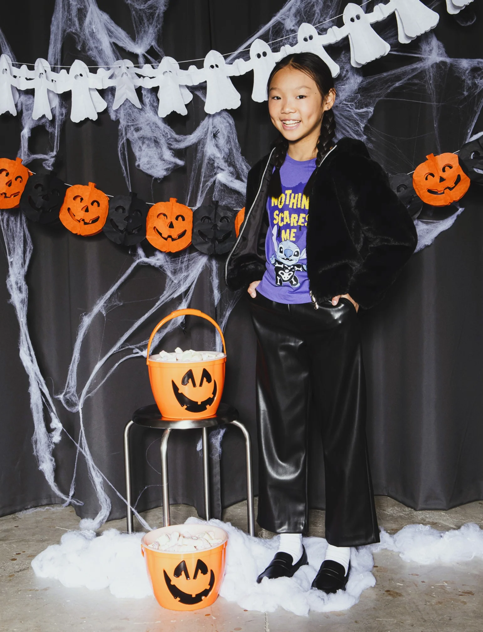 T-shirt manica lunga con stampa Stitch tema Halloween - Viola - Image 3