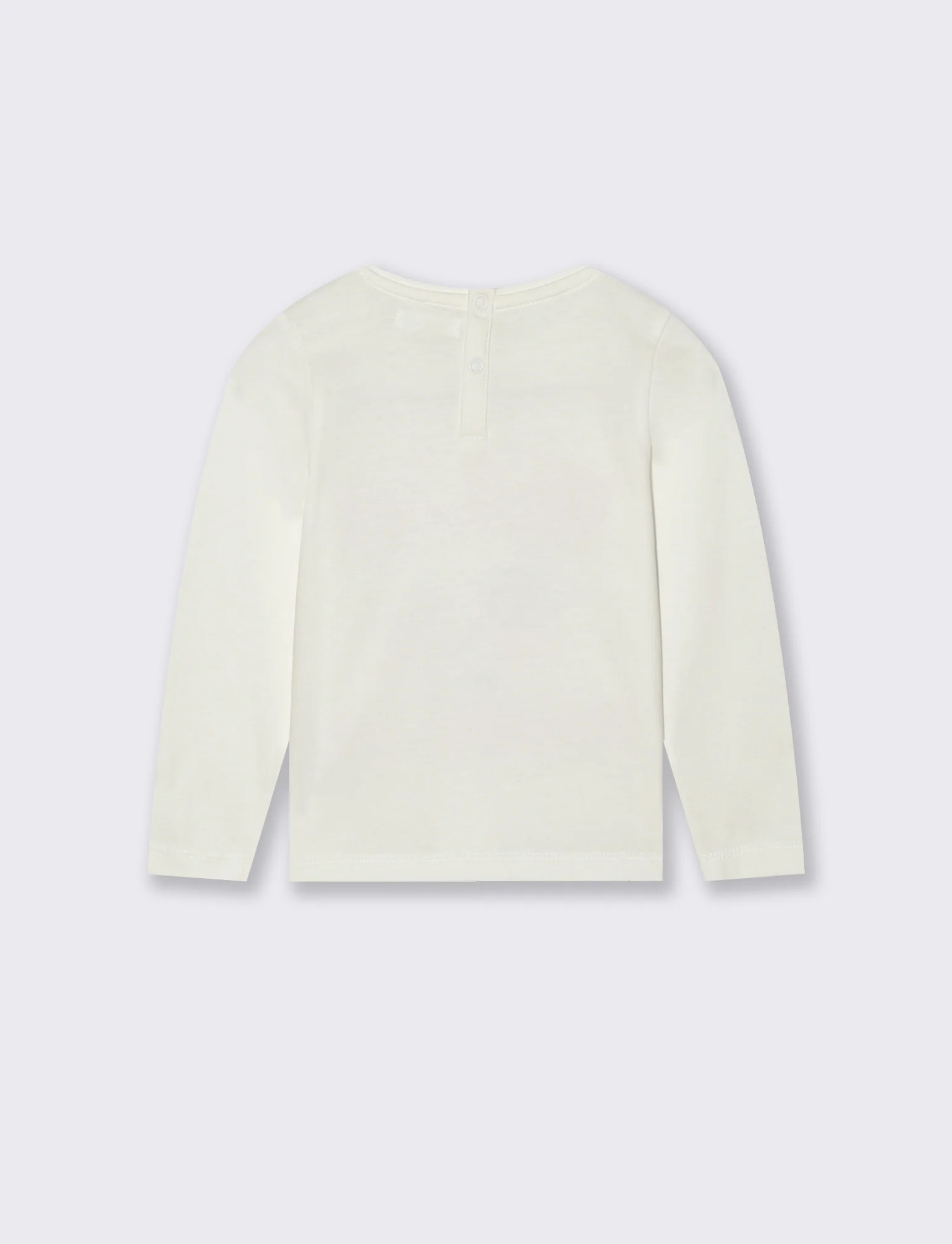 T-shirt manica lunga con stampa trendy - Bianco latte - Image 2
