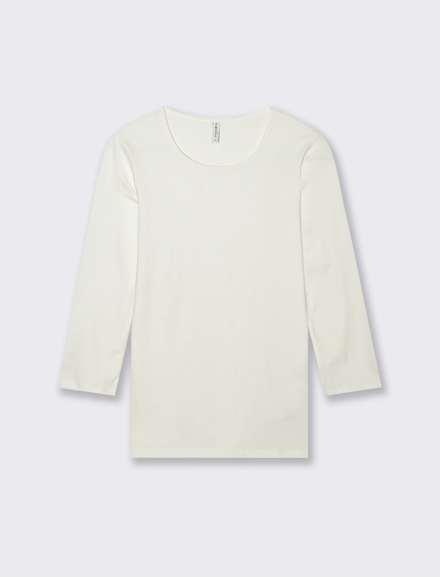 T-Shirt Manica Lunga Girocollo Skinny - Bianco latte
