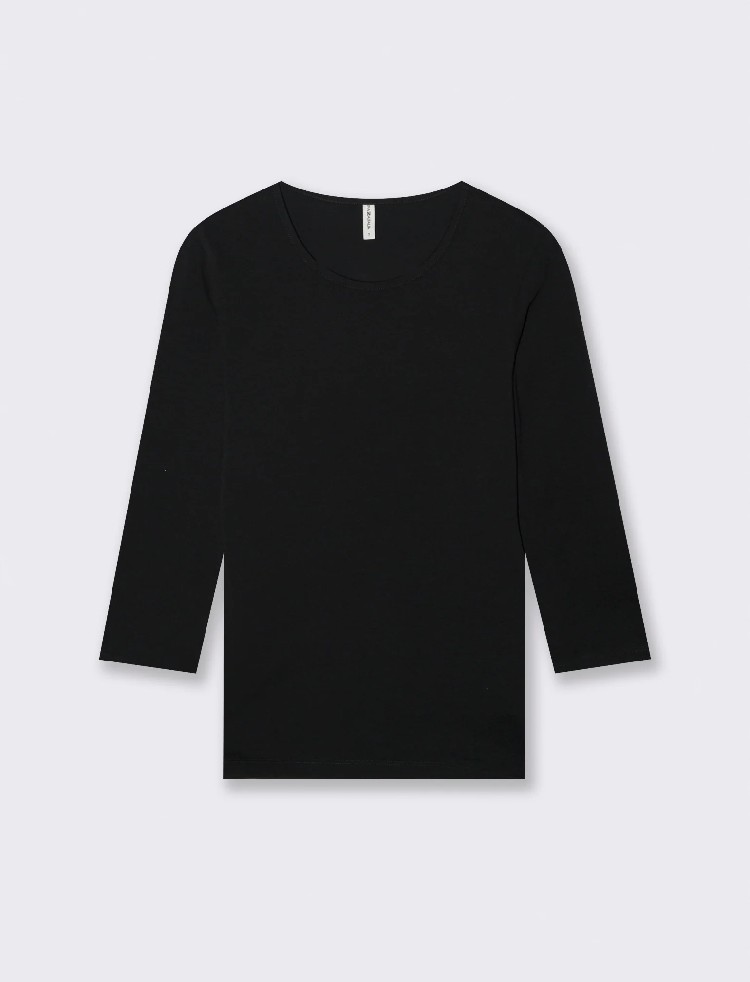 T-Shirt Manica Lunga Girocollo Skinny - Nero