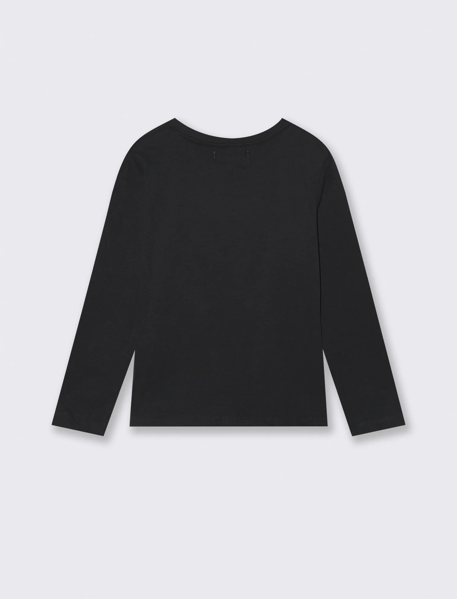 T- shirt manica lunga in cotone. - Nero - Image 2