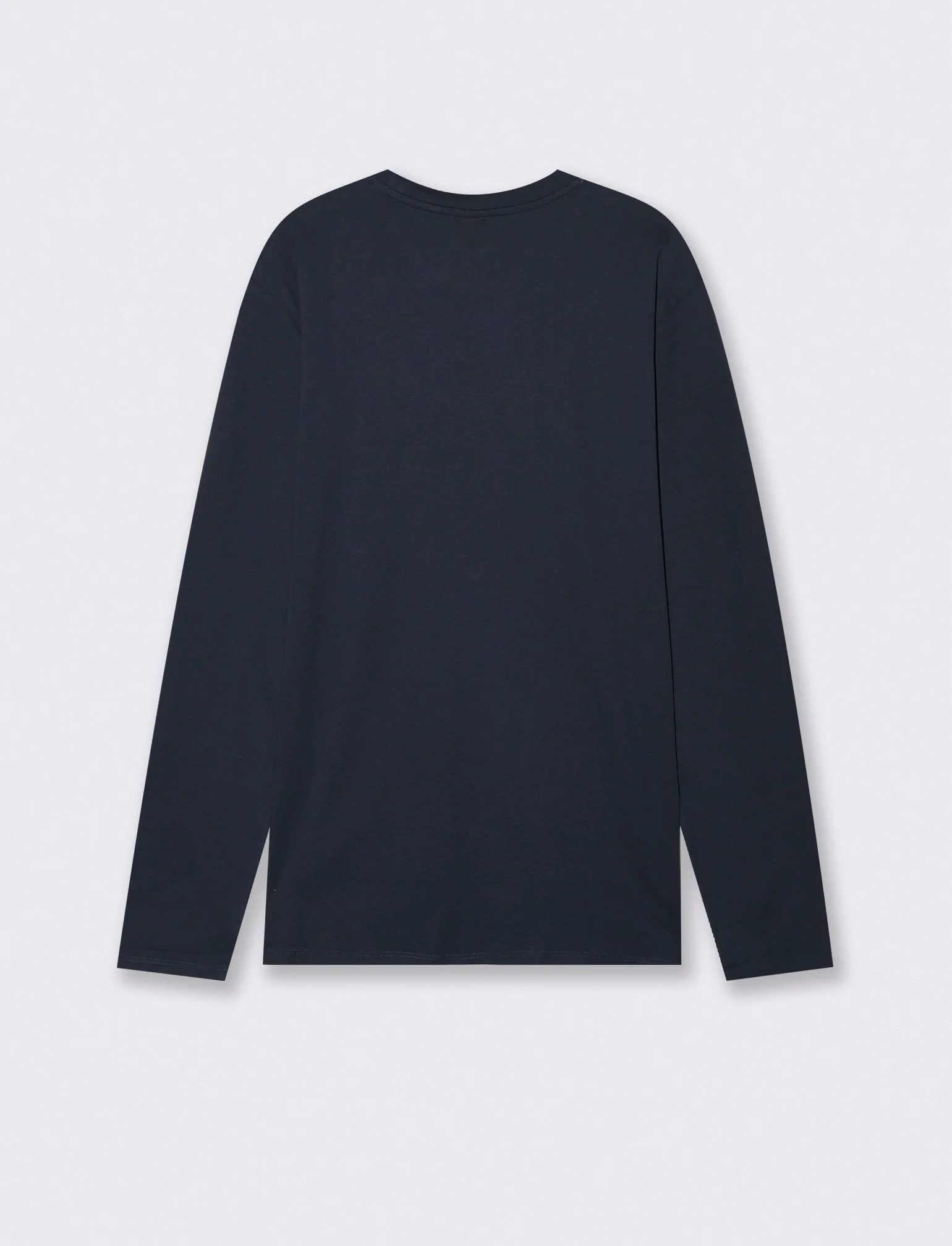 T-shirt manica lunga in cotone regular fit - Blu - Image 2
