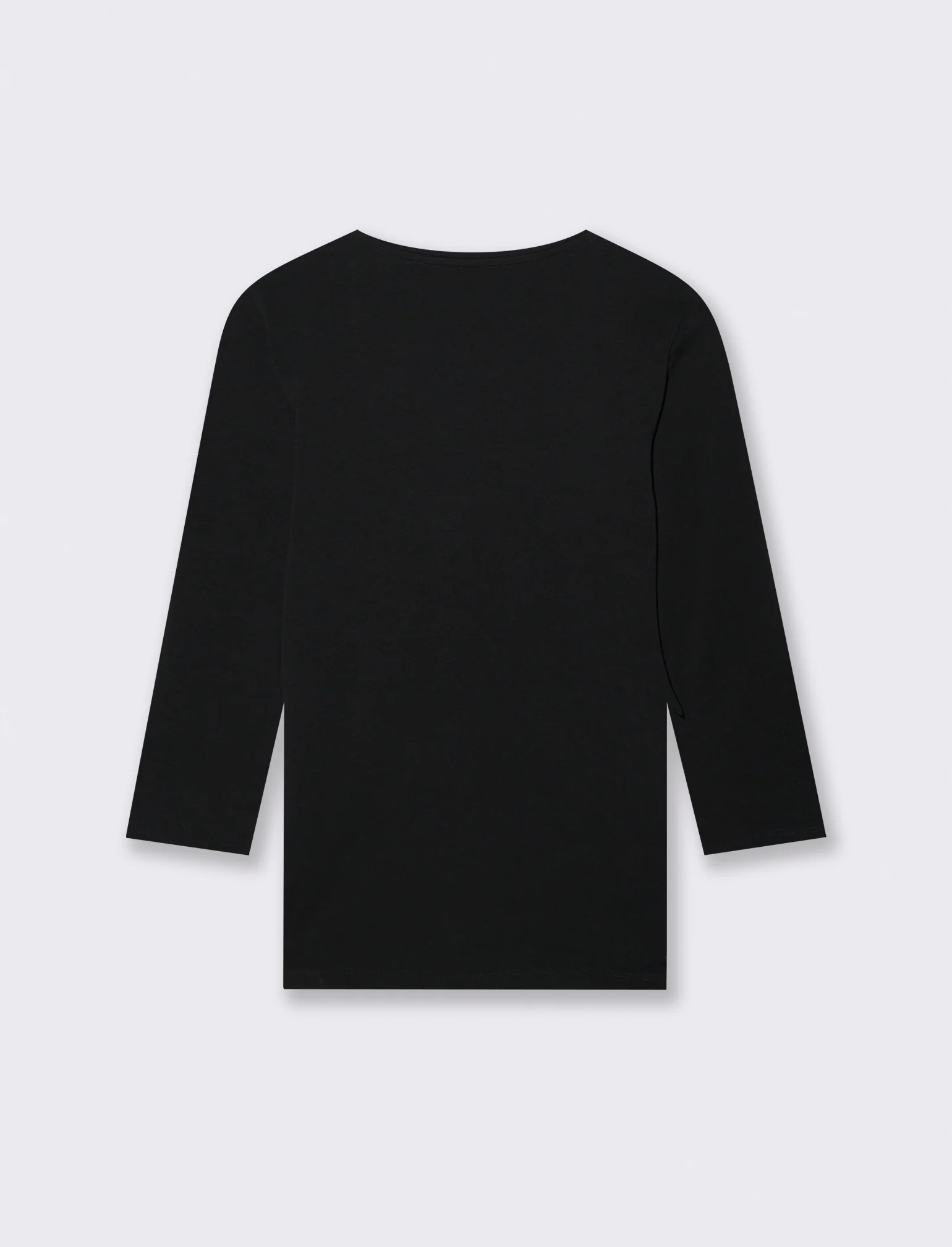 T-Shirt Manica Lunga Scollo a V - Nero - Image 2