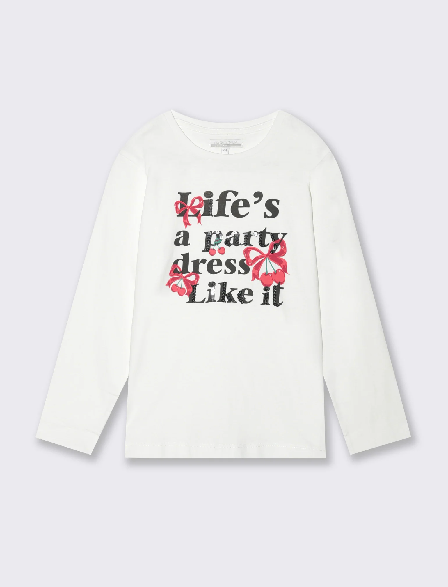 T-shirt manica lunga stampata da bambina - Bianco latte - Image 2