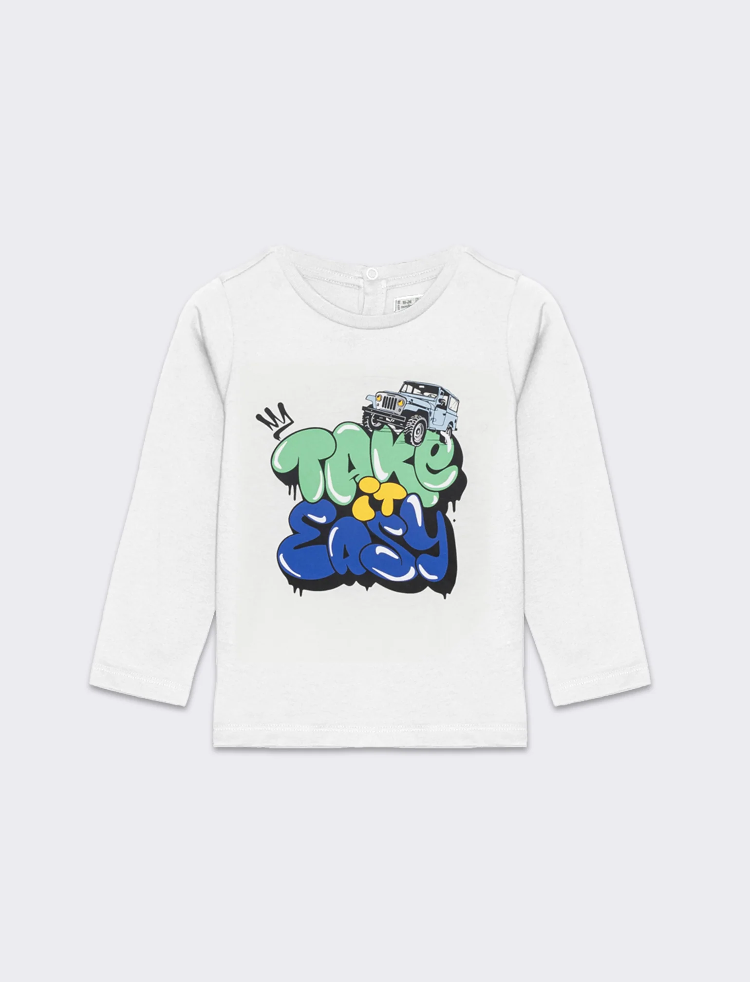 T-shirt manica lunga stampata da neonato - Bianco latte - Image 2