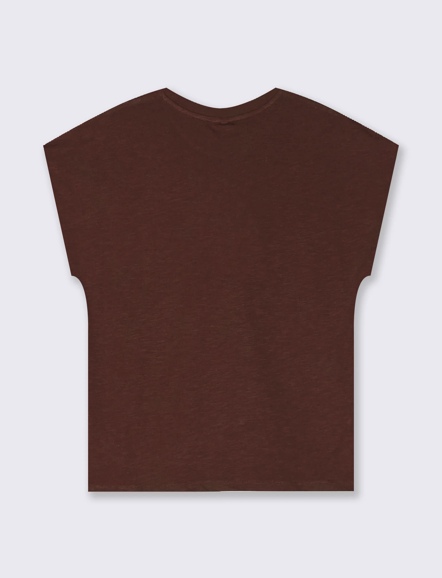 T-Shirt Manica T e Collo Tondo - Marrone cioccolato - Image 2