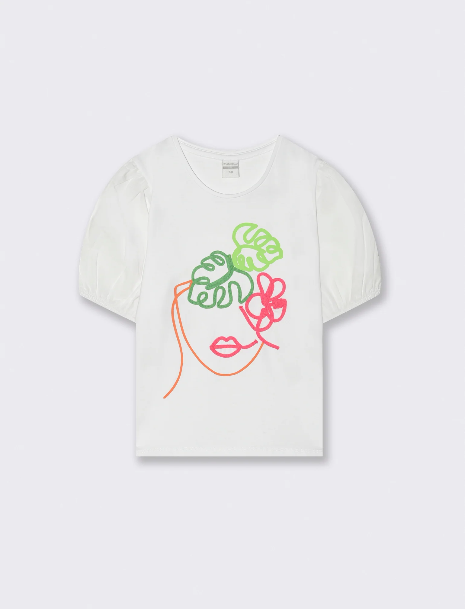 T-shirt maniche a palloncino da bambina - Bianco - Image 2