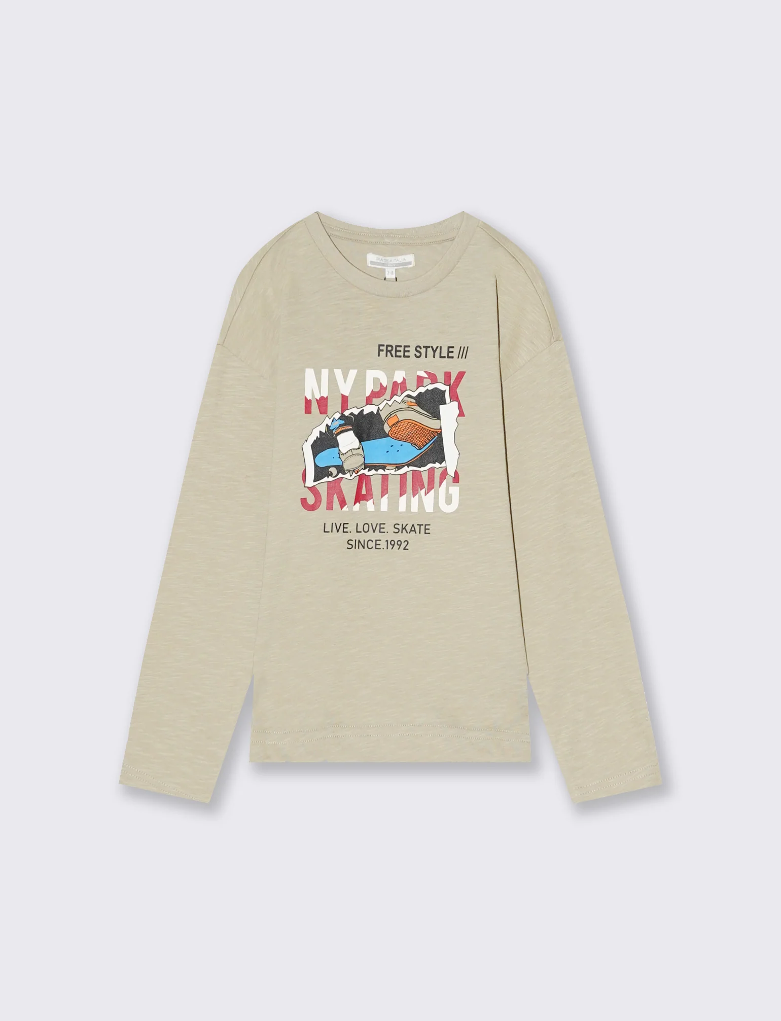 T-shirt maniche lunghe - Beige
