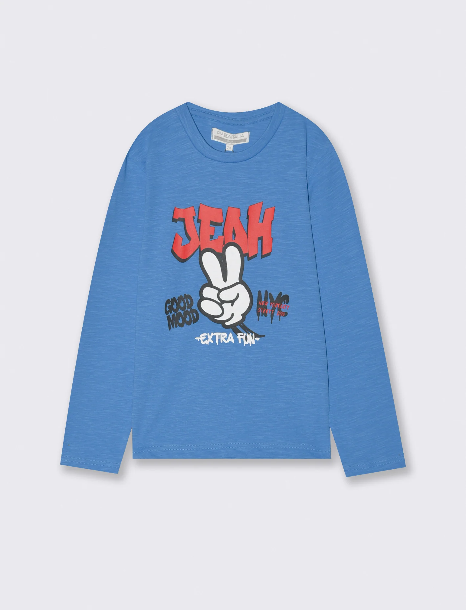 T-shirt maniche lunghe - Blu oceano - Image 2
