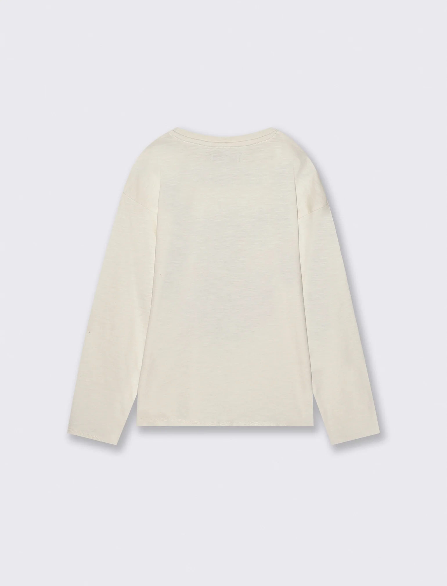 T-shirt maniche lunghe in jersey fiammato - Bianco latte - Image 2