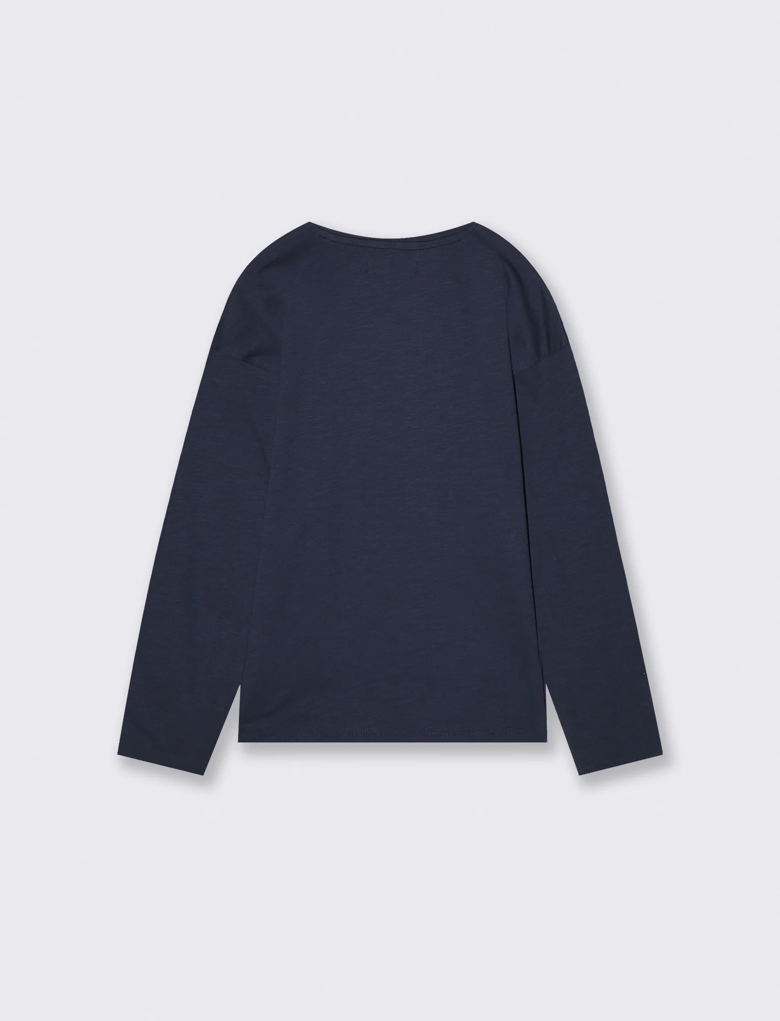 T-shirt maniche lunghe in jersey fiammato - Blu - Image 2