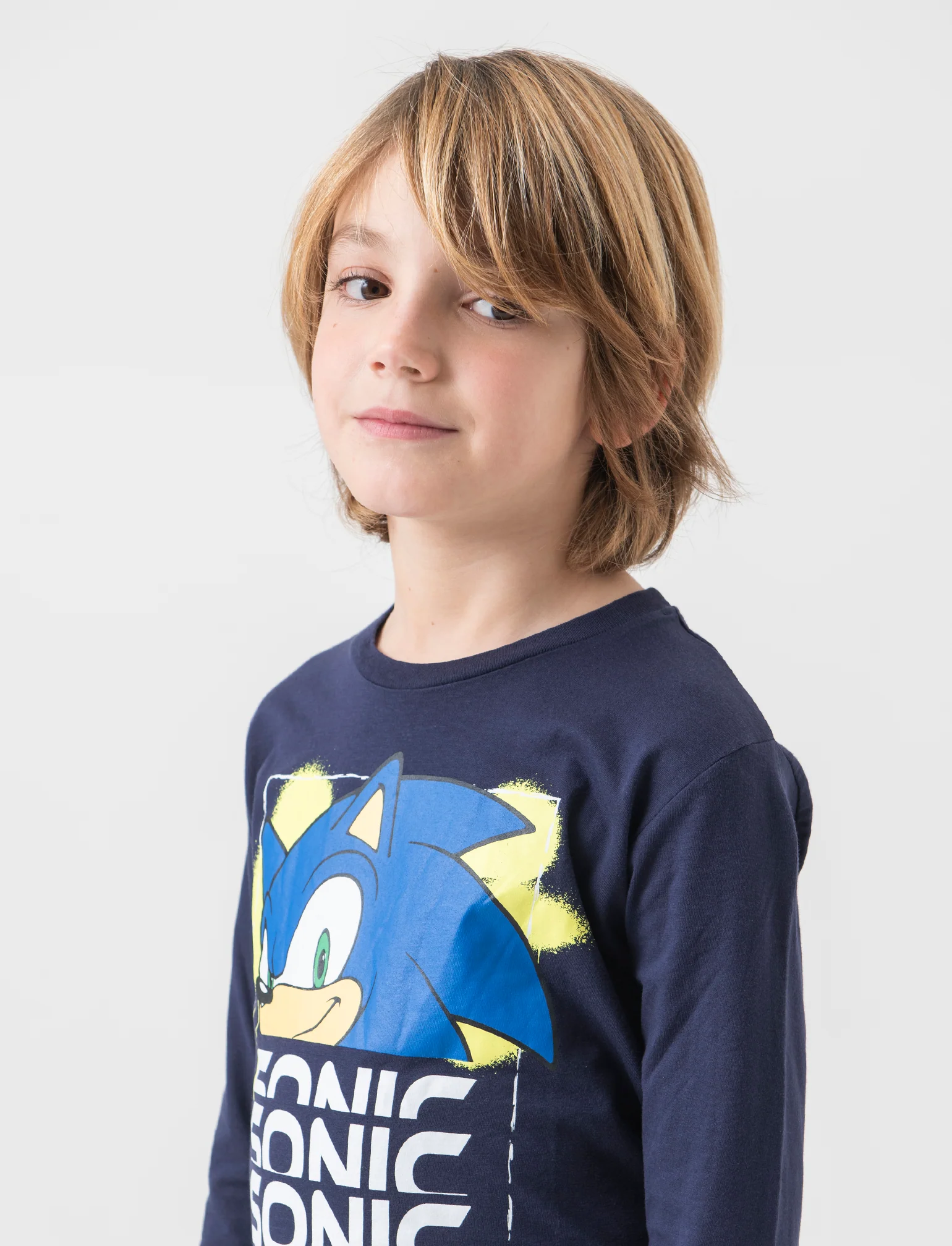 T-shirt maniche lunghe Sonic da bambino - Blu - Image 2