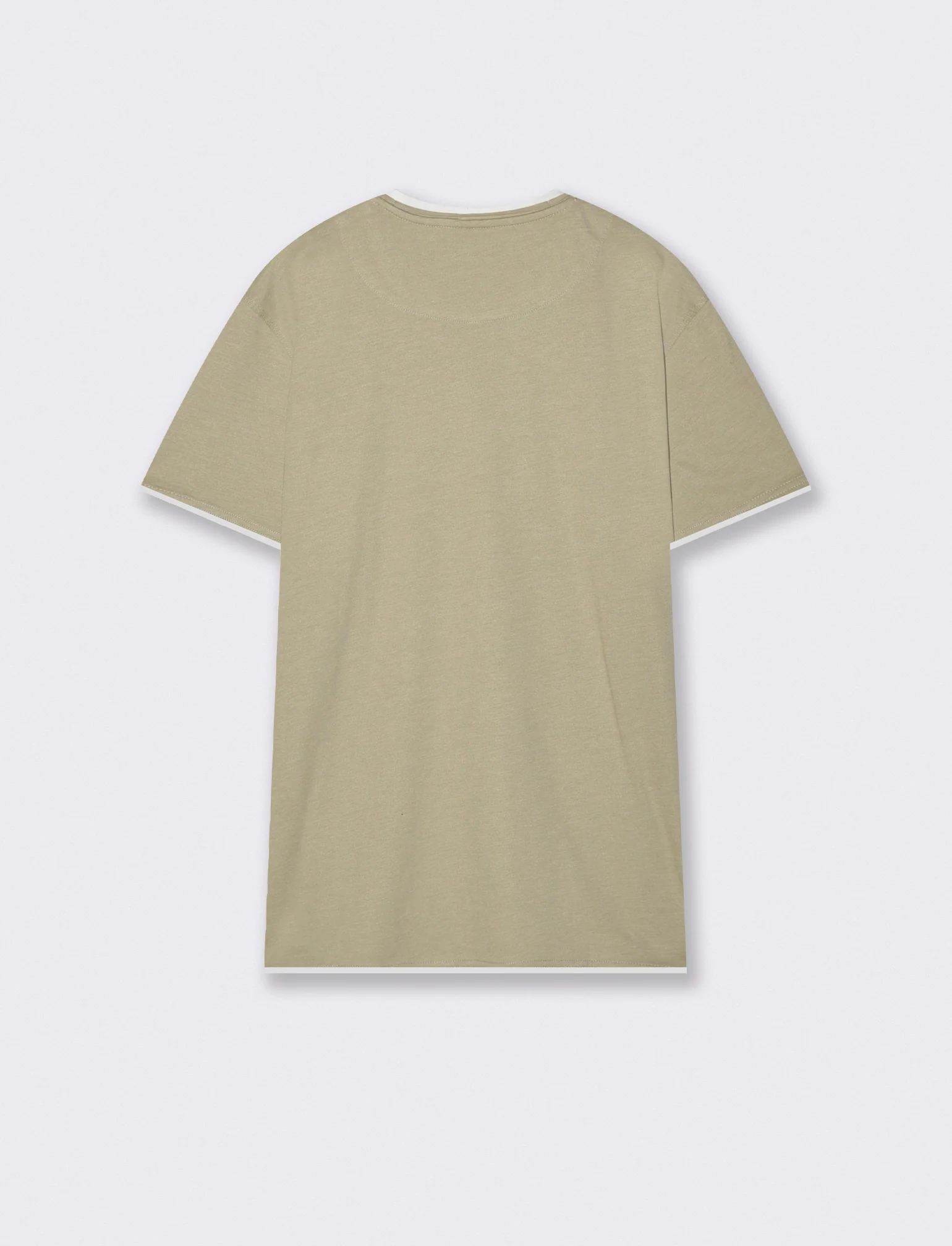 T-shirt melange con tasca e dettagli bianchi - Grigio stone - Image 2