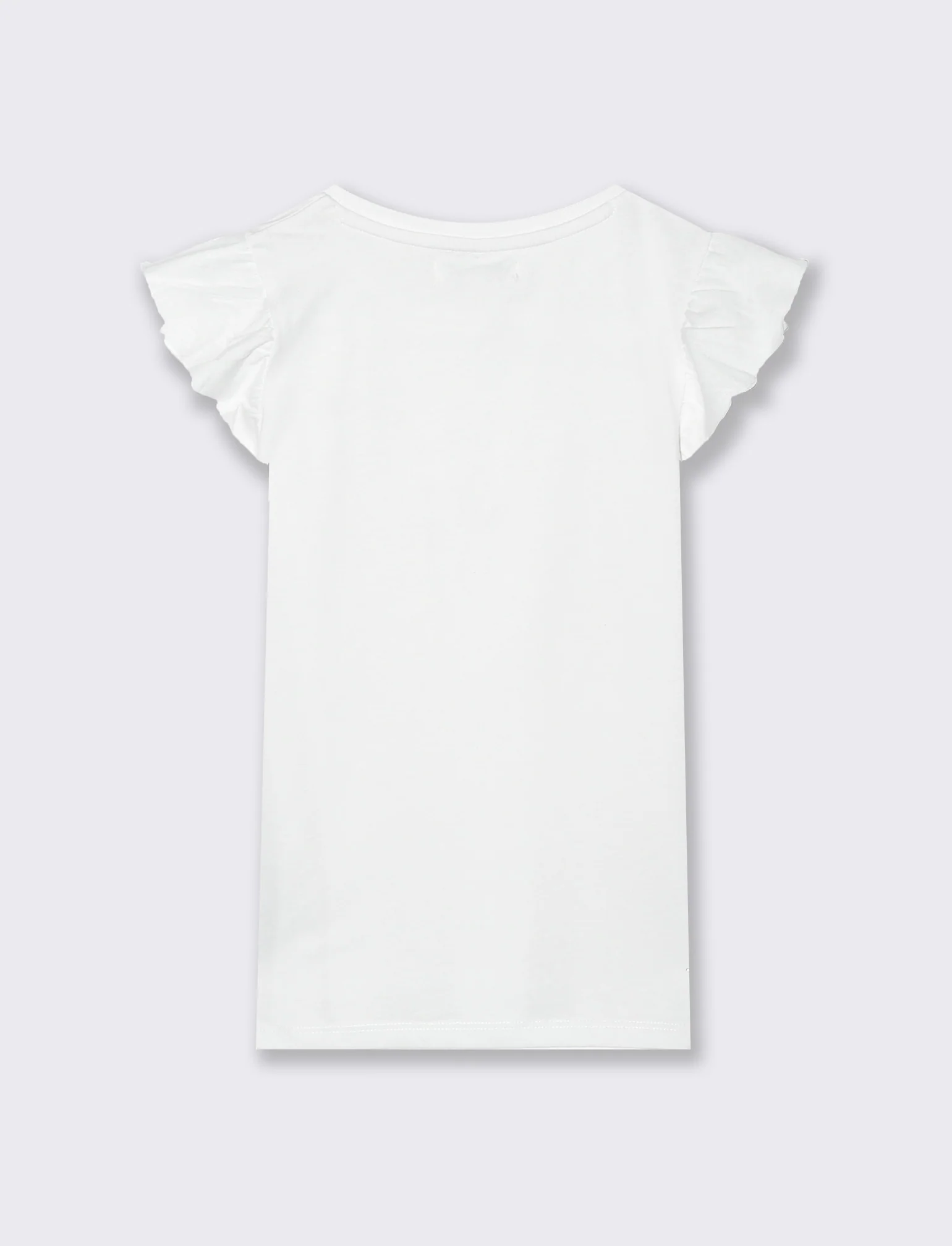 T-shirt mezza manica ad aletta da bambina - Bianco - Image 2