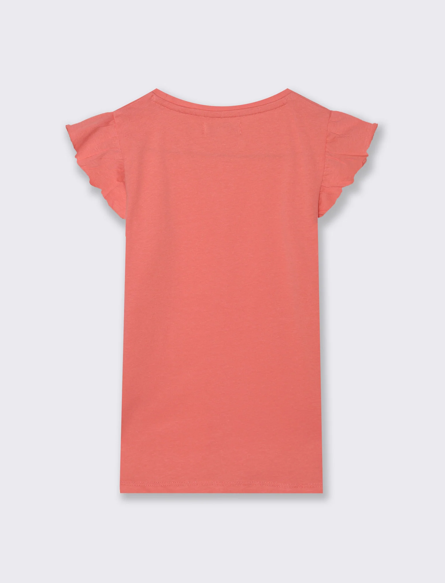 T-shirt mezza manica ad aletta da bambina - Corallo - Image 2