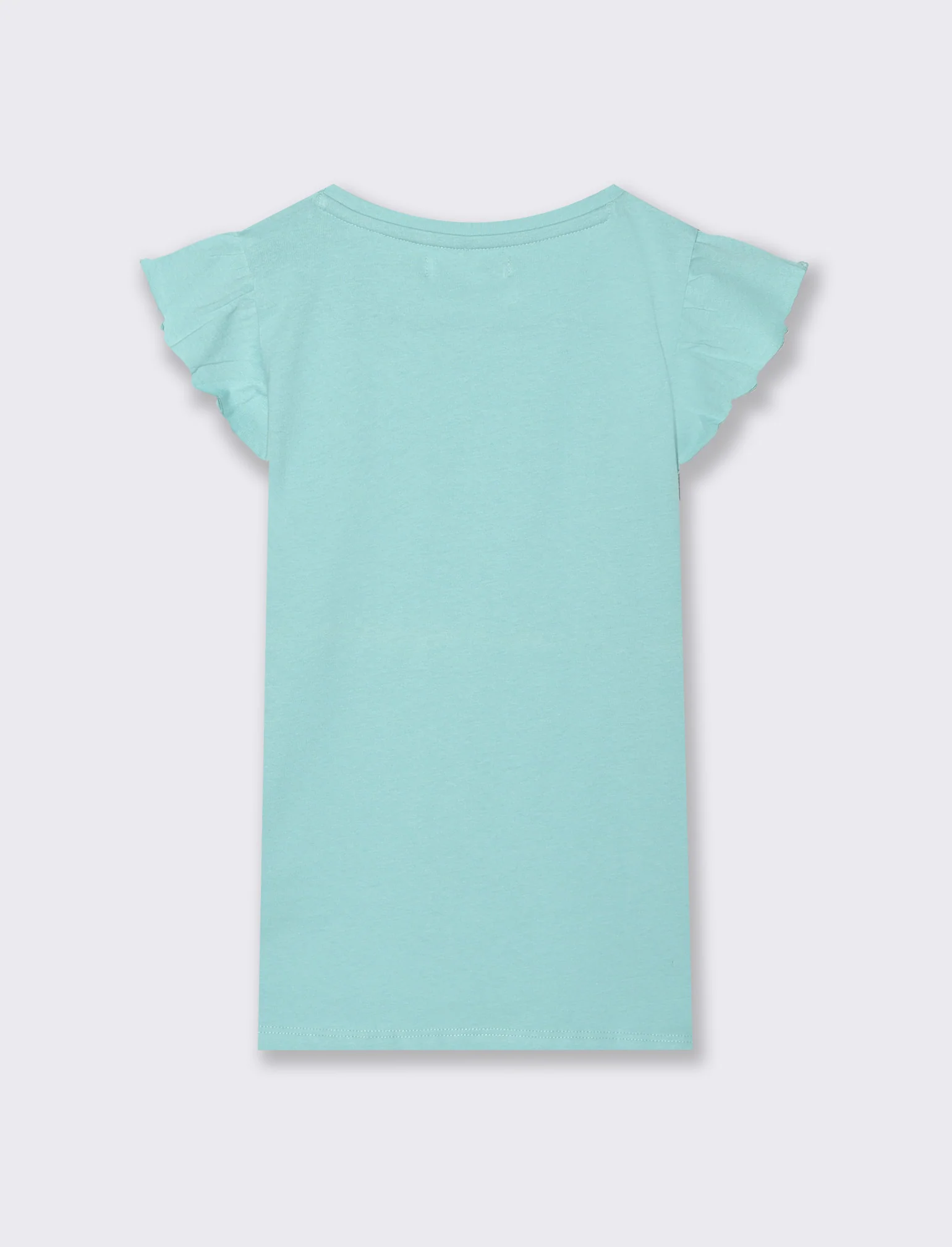 T-shirt mezza manica ad aletta da bambina - Verde acqua - Image 2