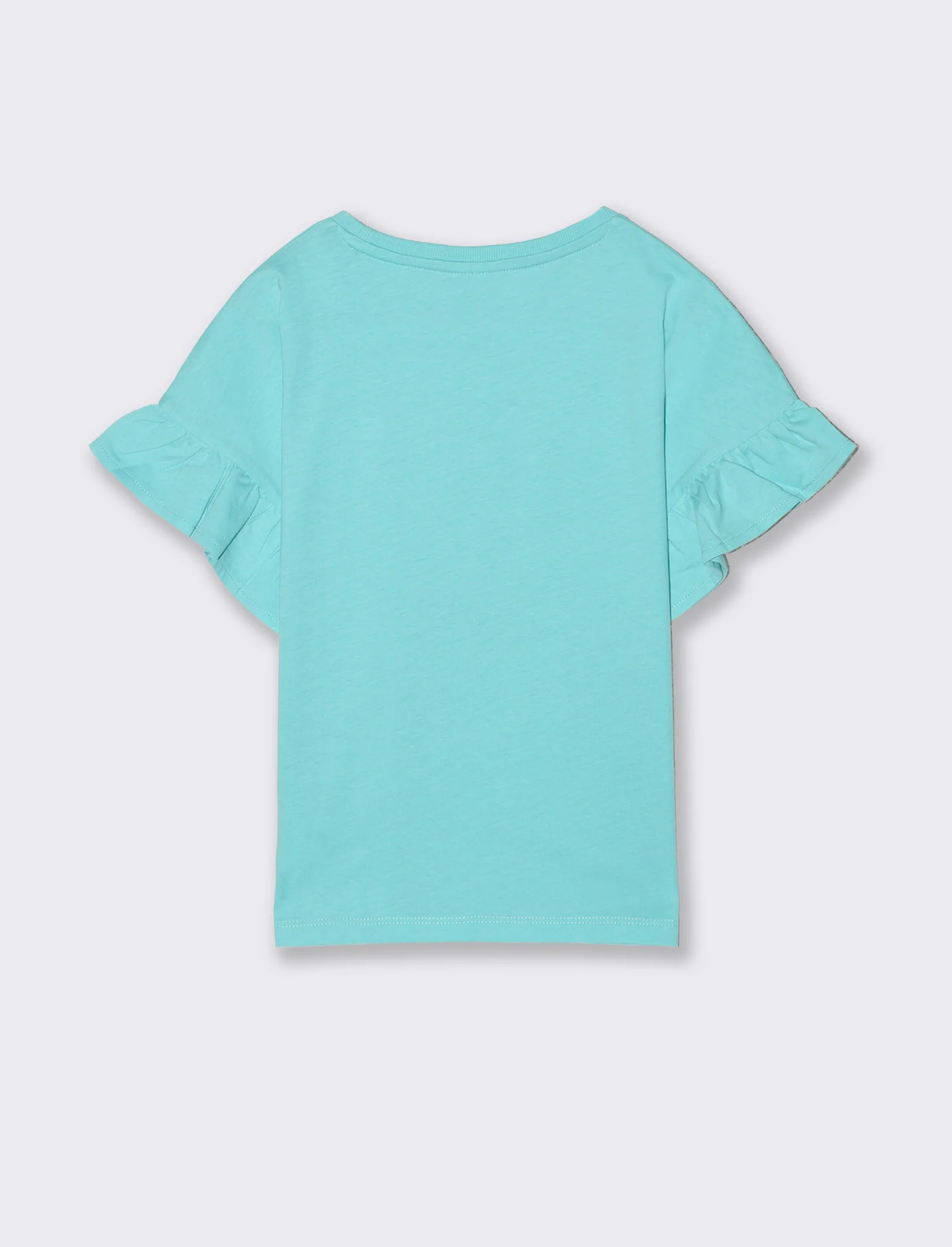 T-shirt mezza manica con cuore crochet - Verde acqua - Image 4