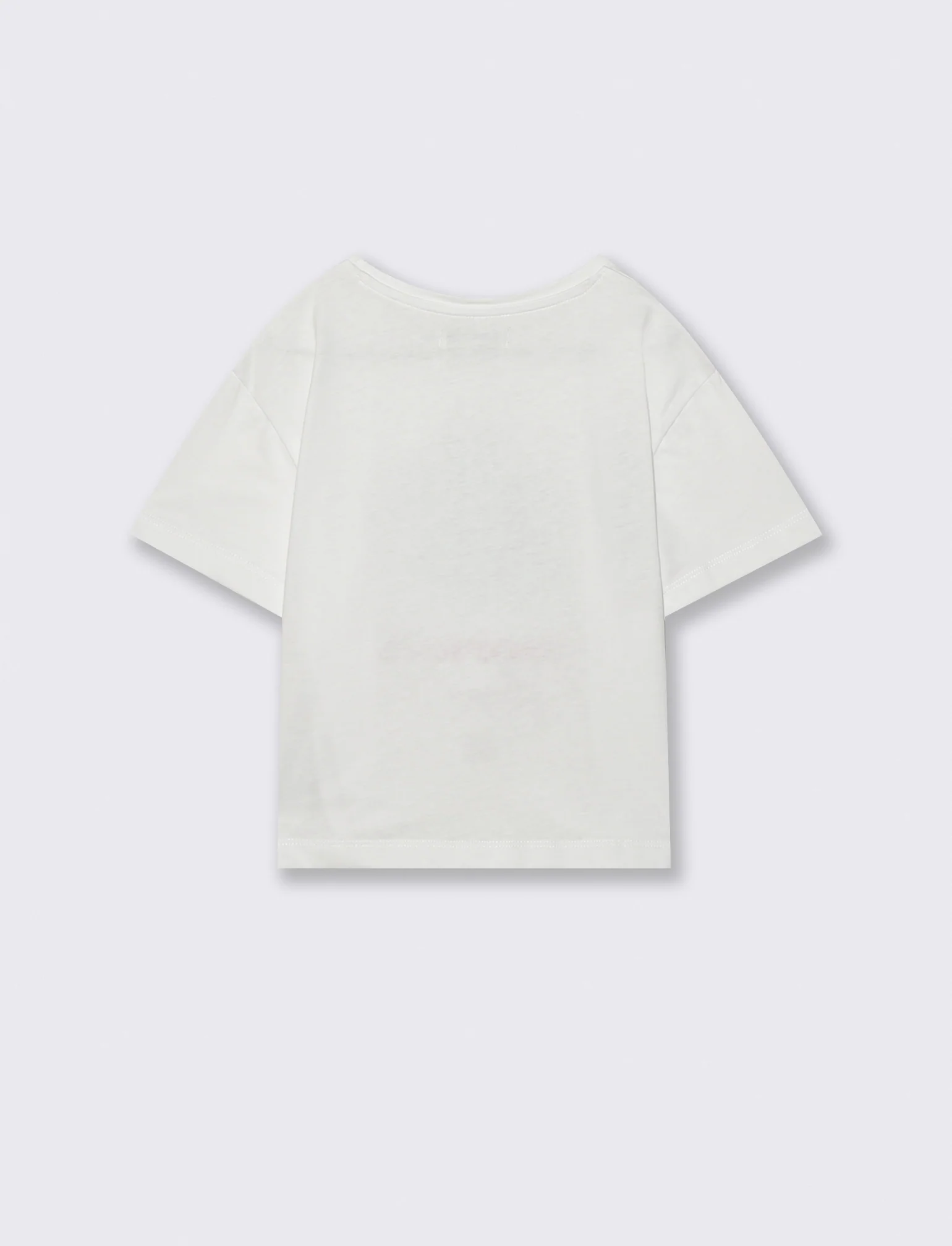 T-shirt mezza manica con petali decorativi - Bianco - Image 4