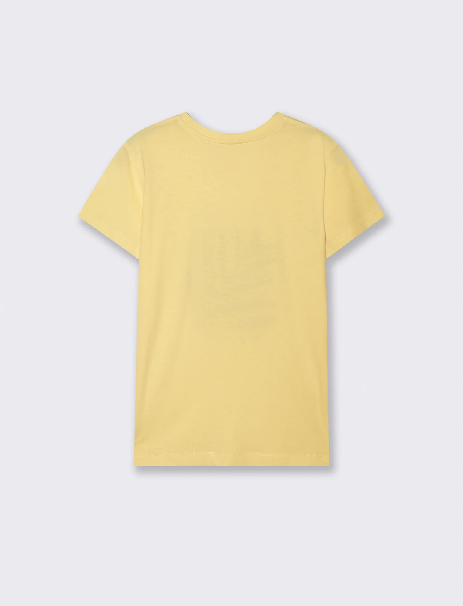 T-Shirt Mezza Manica con Ricamo - Giallo pastello - Image 4