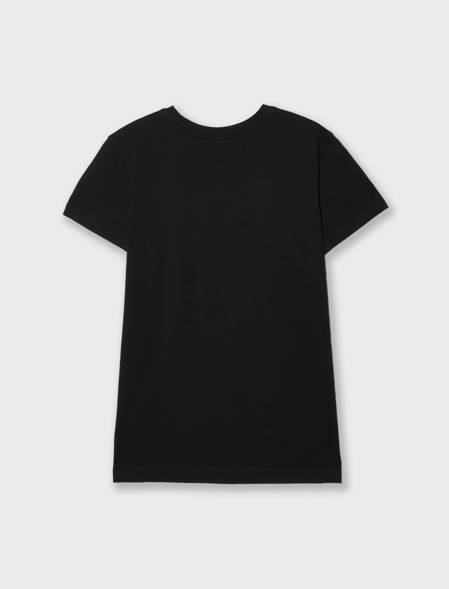 T-Shirt Mezza Manica con Ricamo - Nero - Image 2