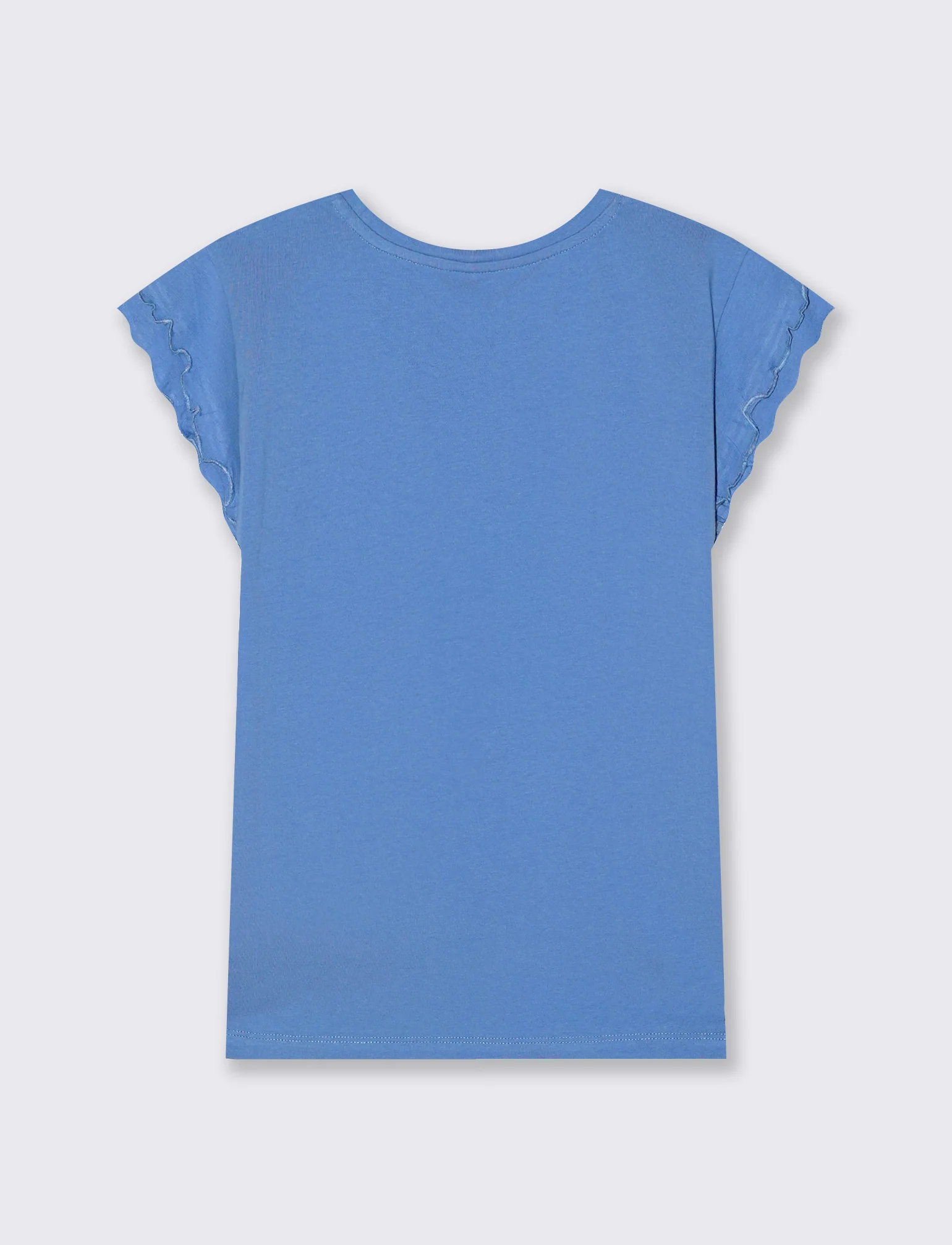 T-Shirt Mezza Manica con Rouches - Azzurro - Image 2