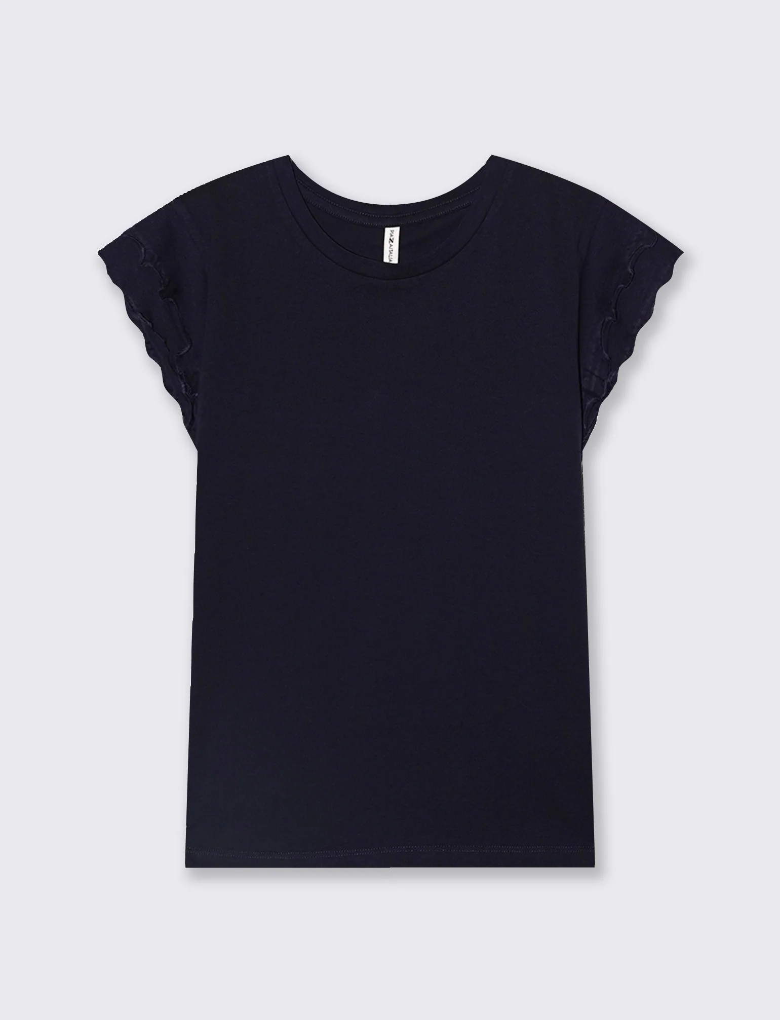 T-Shirt Mezza Manica con Rouches - Blu