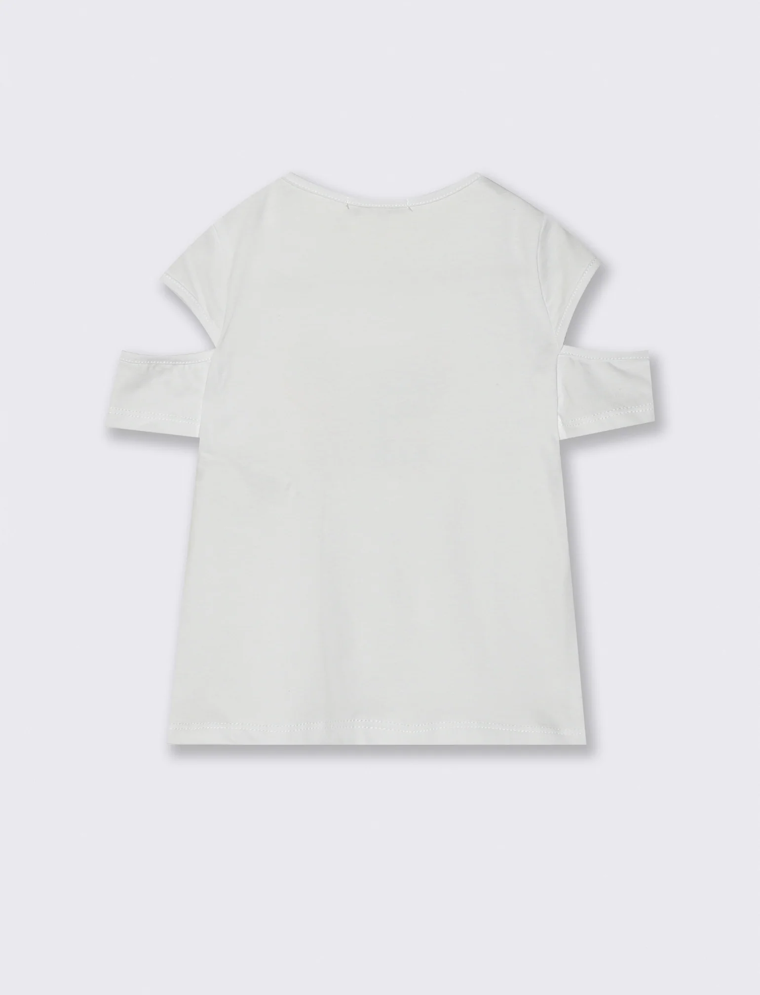 T-shirt mezza manica con stampa farfalla. - Bianco - Image 2