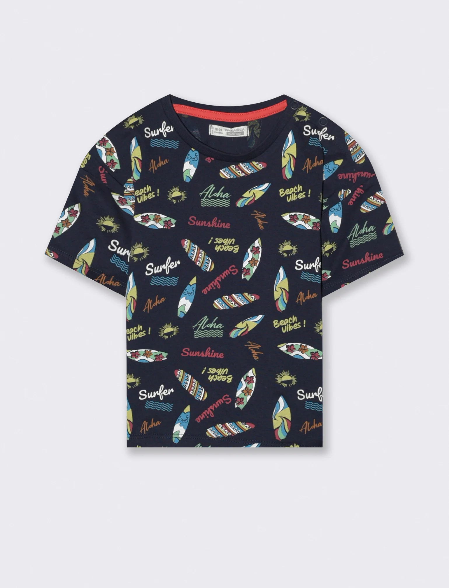 T-shirt mezza manica con stampe da neonato - Fantasia