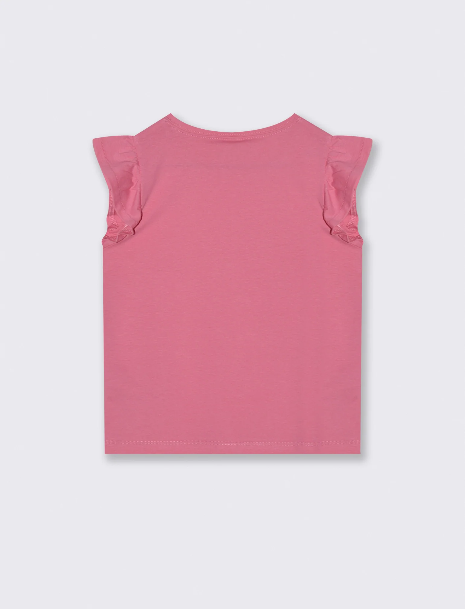 T-shirt mezza manica con volant e stampa lucida - Rosa big bubble - Image 2