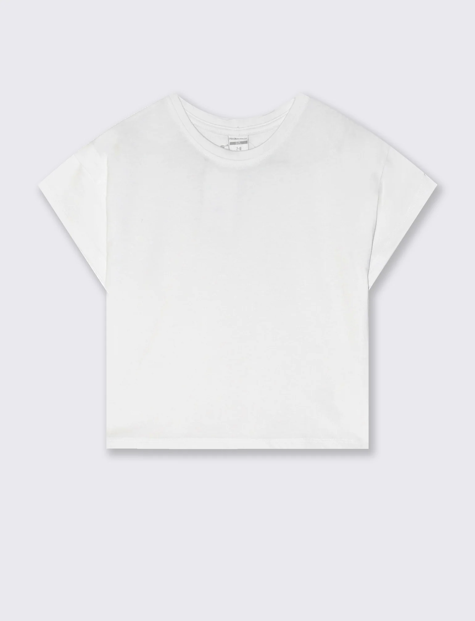 T-shirt mezza manica in cotone con piega - Bianco