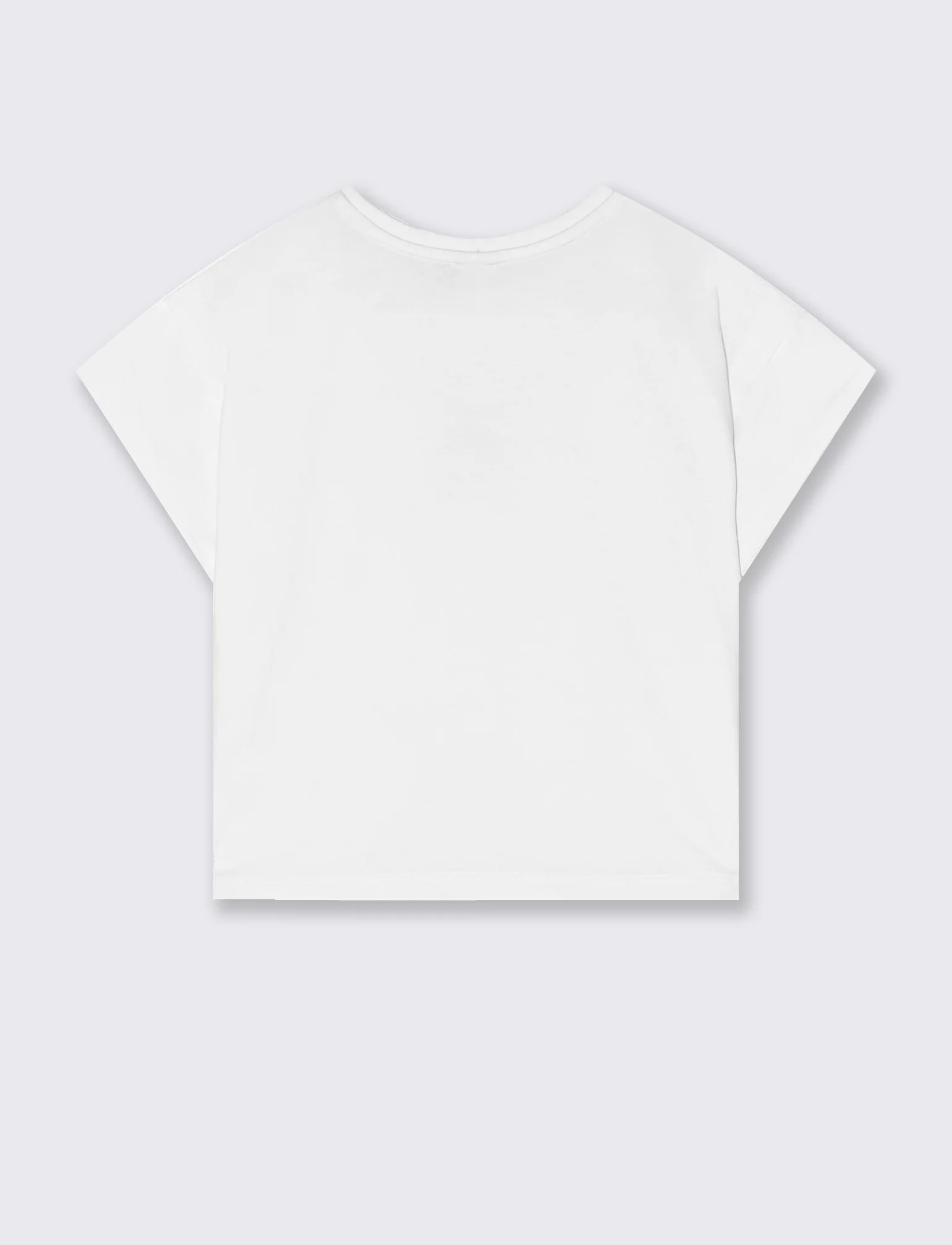 T-shirt mezza manica in cotone con piega - Bianco - Image 2