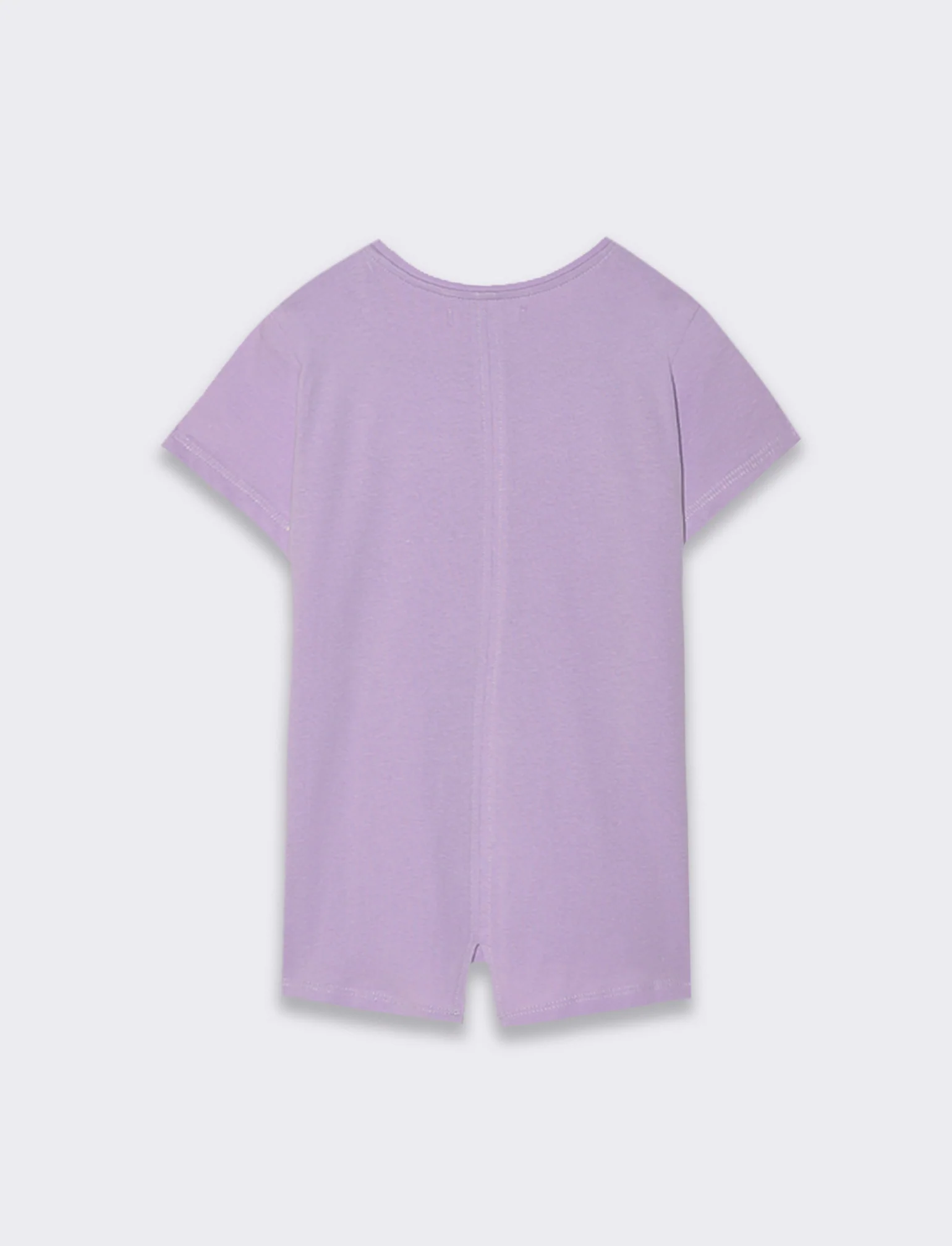 T-shirt mezza manica in cotone da bambina - Lilla - Image 2