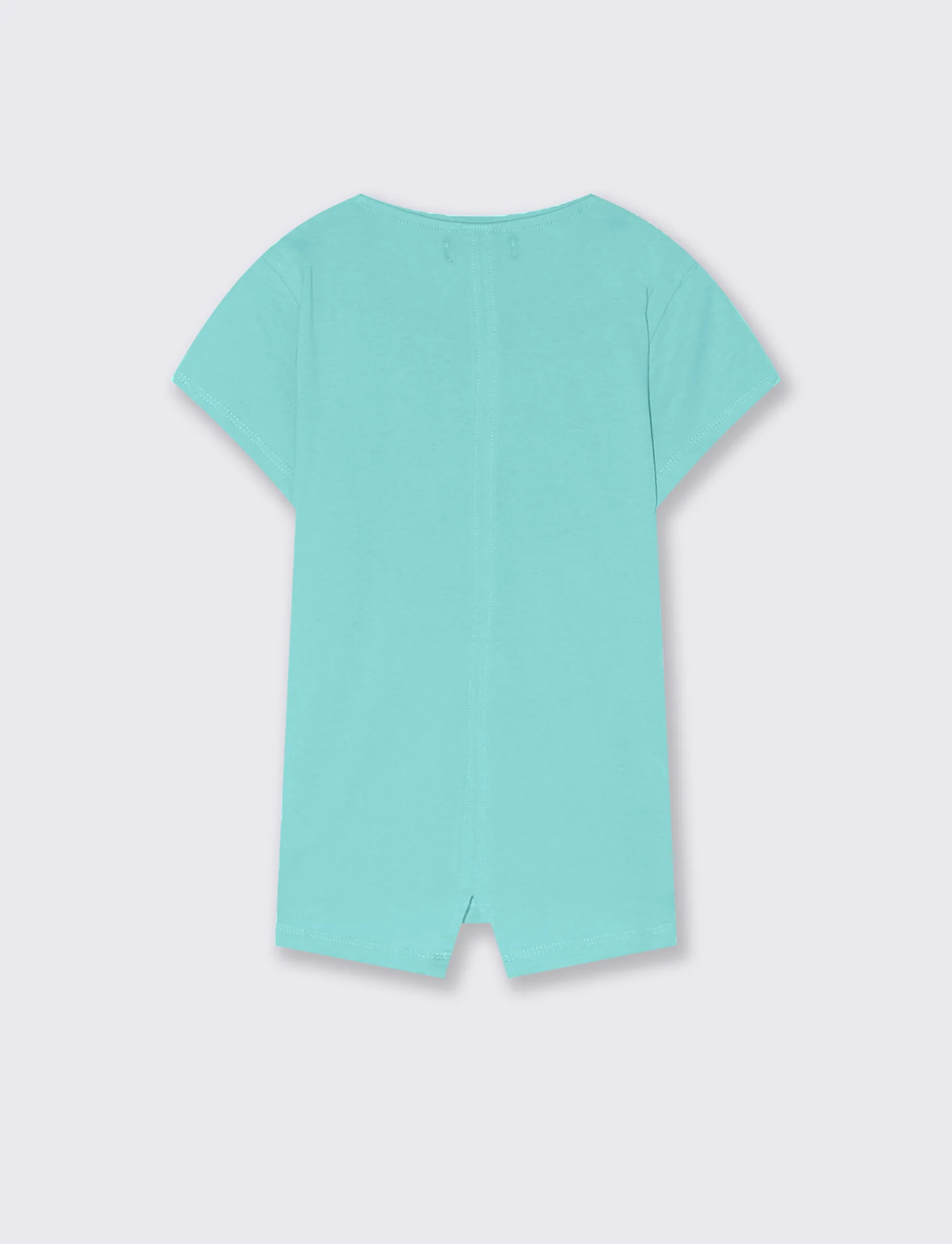 T-shirt mezza manica in cotone da bambina - Verde acqua - Image 2