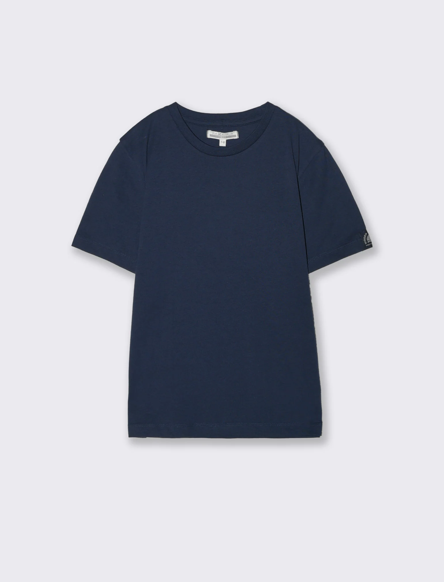 T-shirt mezza manica in cotone tinta unita - Blu
