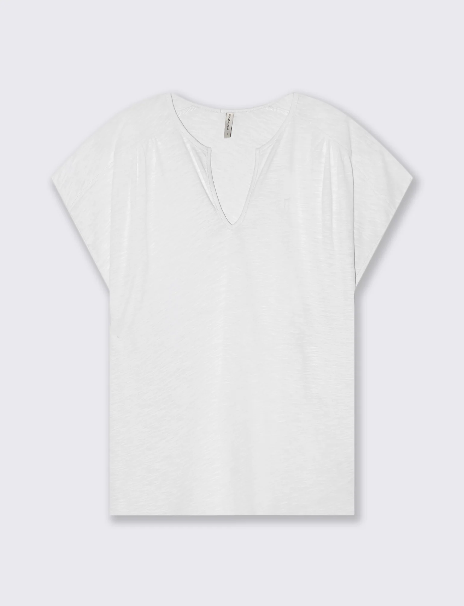 T-Shirt Mezza Manica Scollo Serafino - Bianco