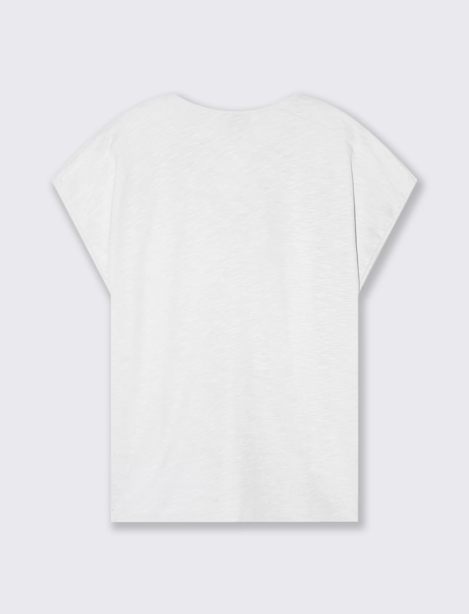 T-Shirt Mezza Manica Scollo Serafino - Bianco - Image 2