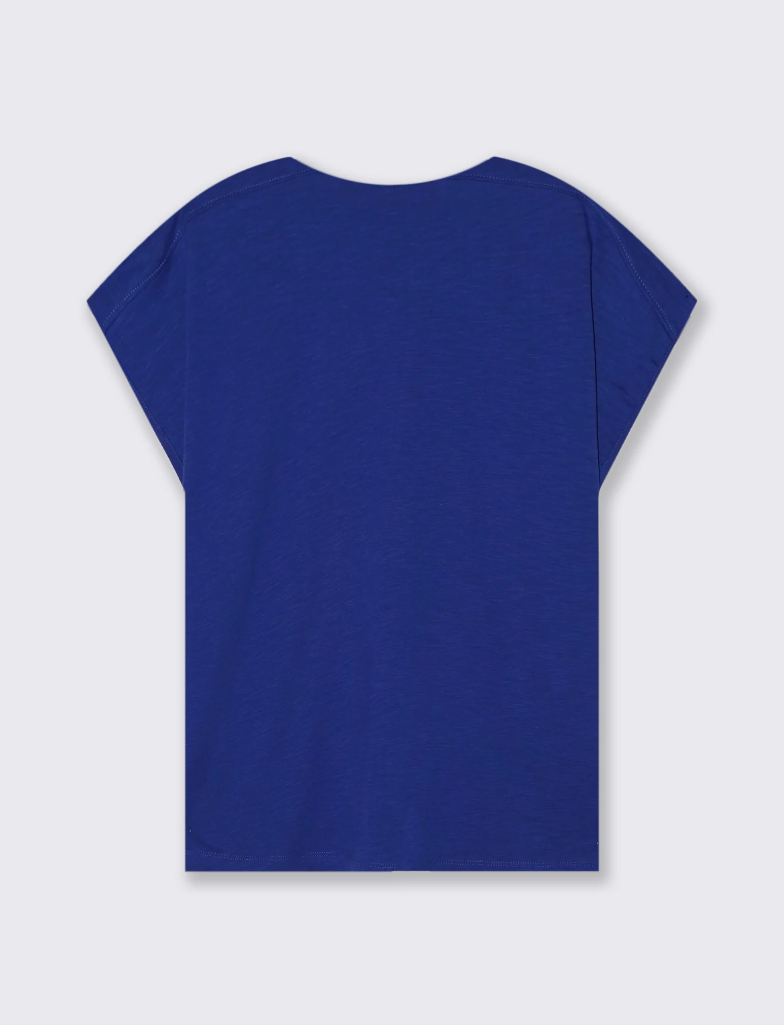 T-Shirt Mezza Manica Scollo Serafino - Blu royal - Image 2