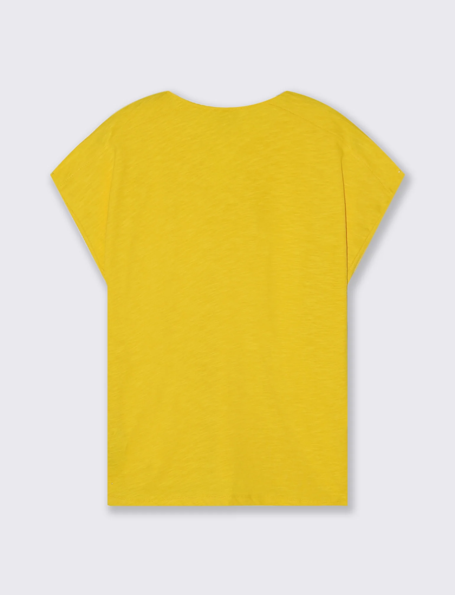 T-Shirt Mezza Manica Scollo Serafino - Giallo limone - Image 2