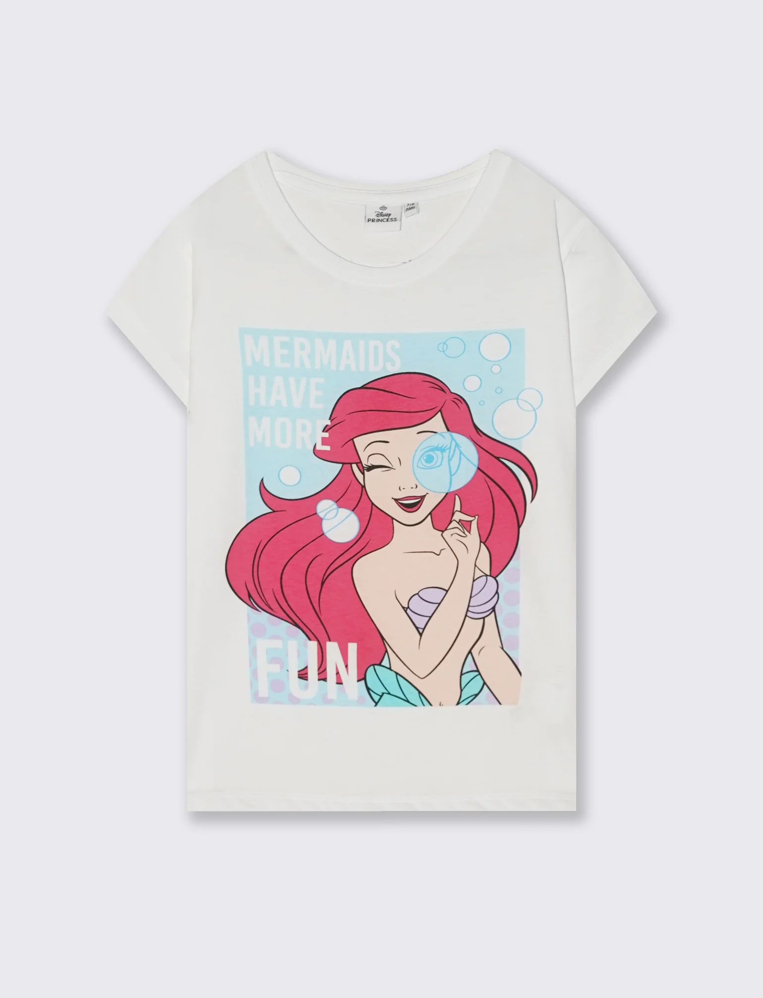 T-shirt mezza manica tema Disney Ariel - Bianco