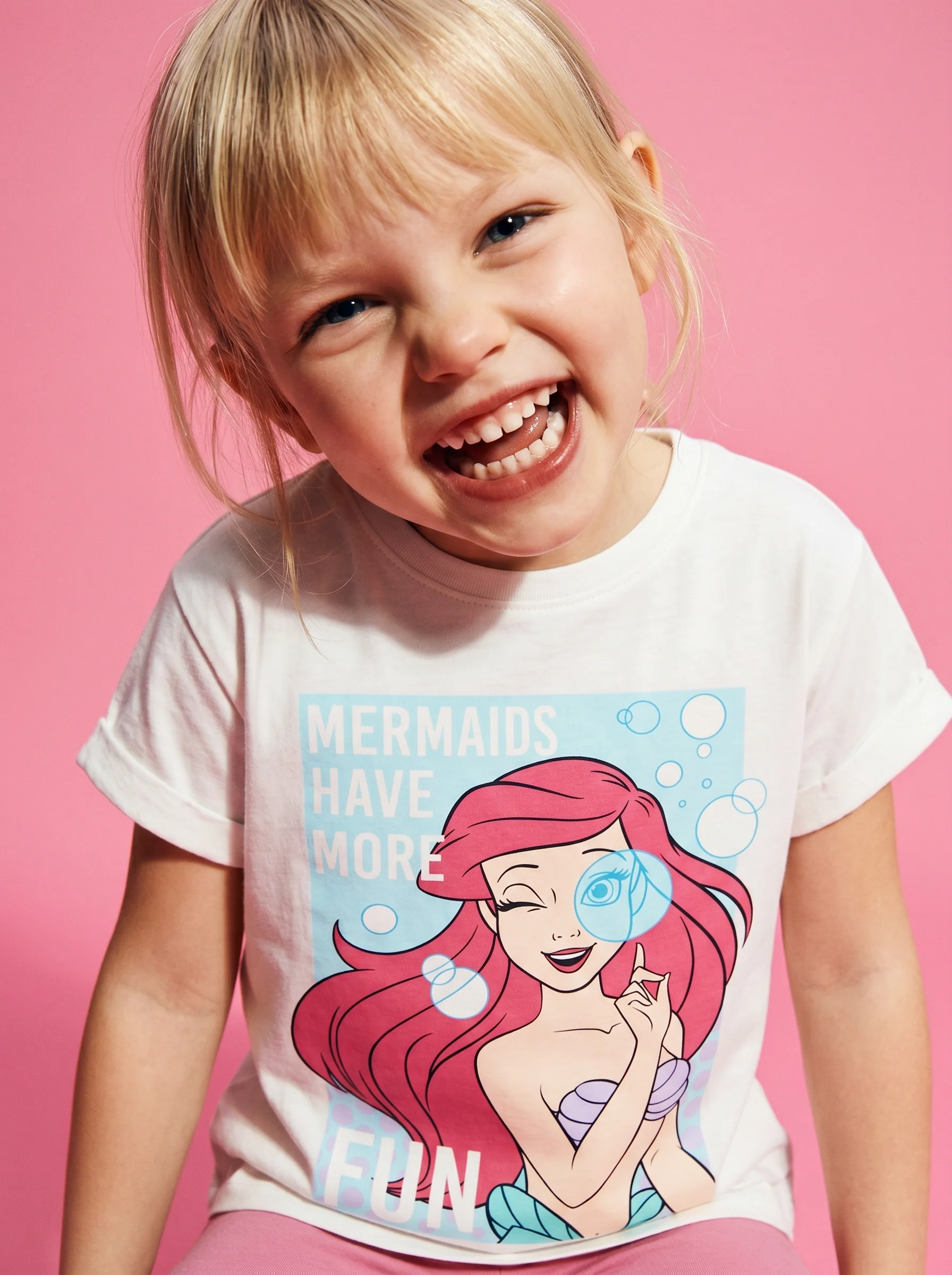 T-shirt mezza manica tema Disney Ariel - Bianco - Image 3