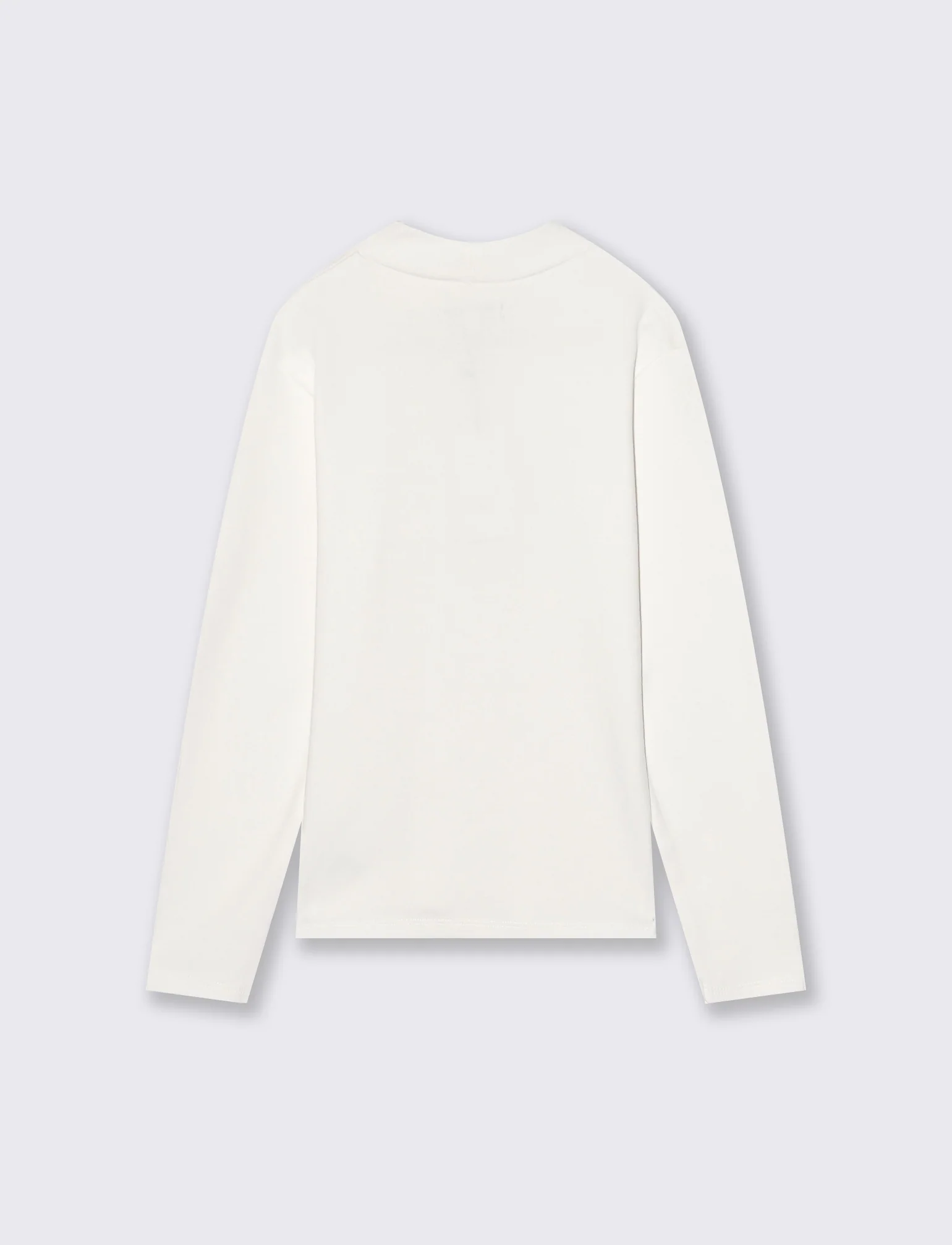 T-shirt mezzo collo caldo cotone. - Bianco - Image 2