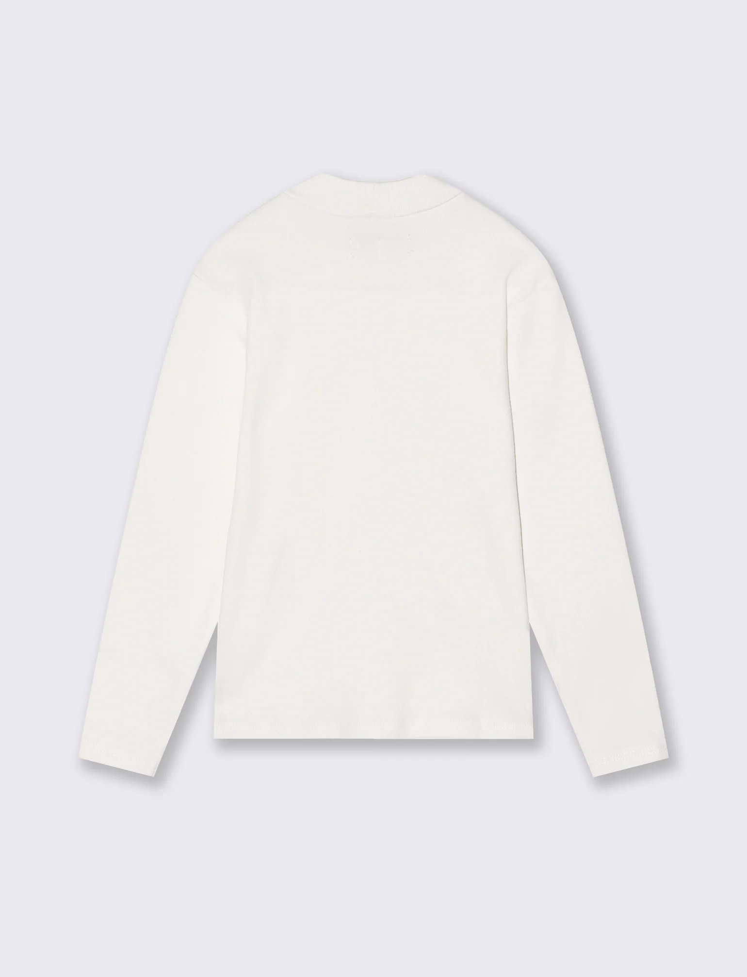 T-shirt mezzo collo caldo cotone. - Bianco sporco - Image 2