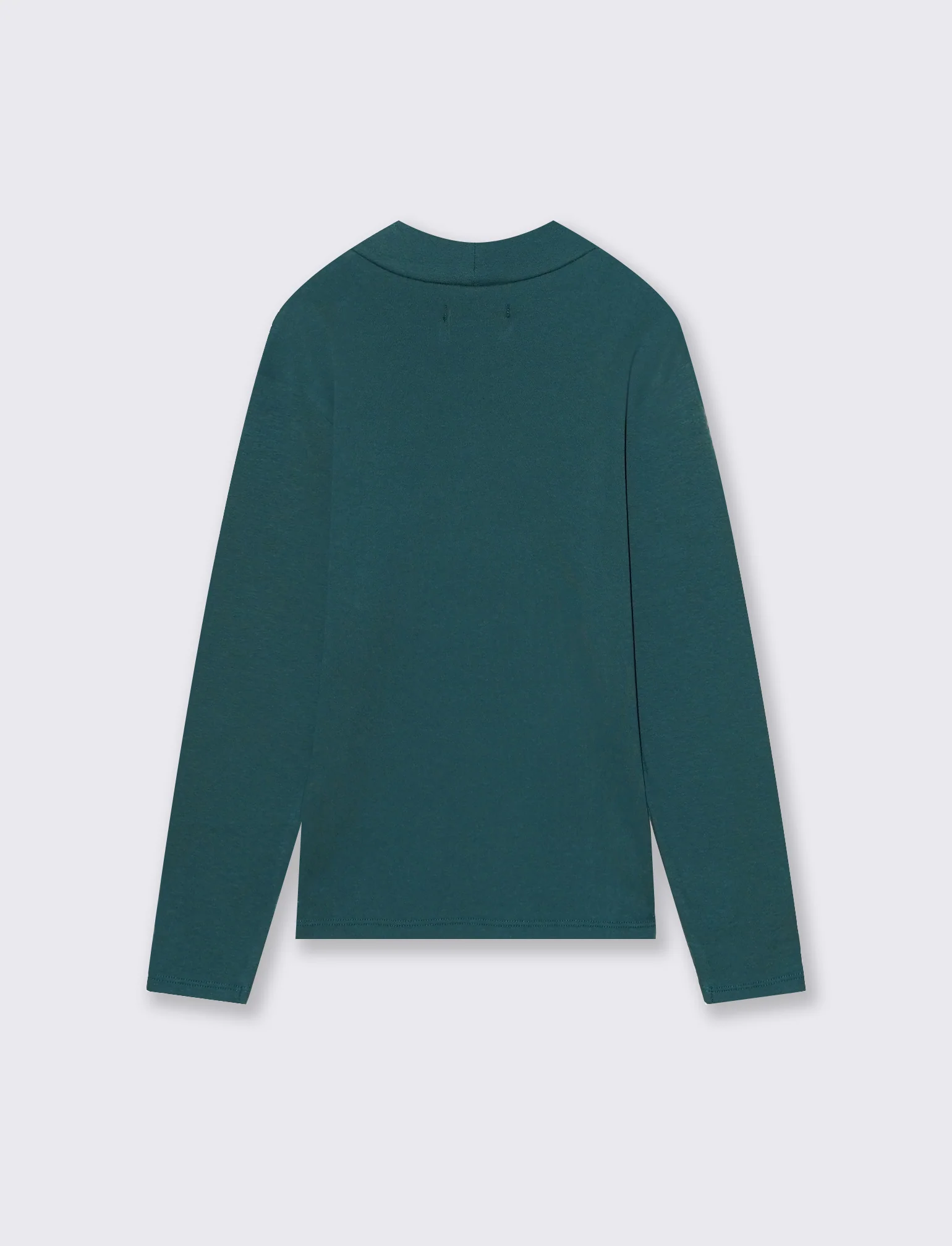 T-shirt mezzo collo caldo cotone. - Ottanio - Image 2