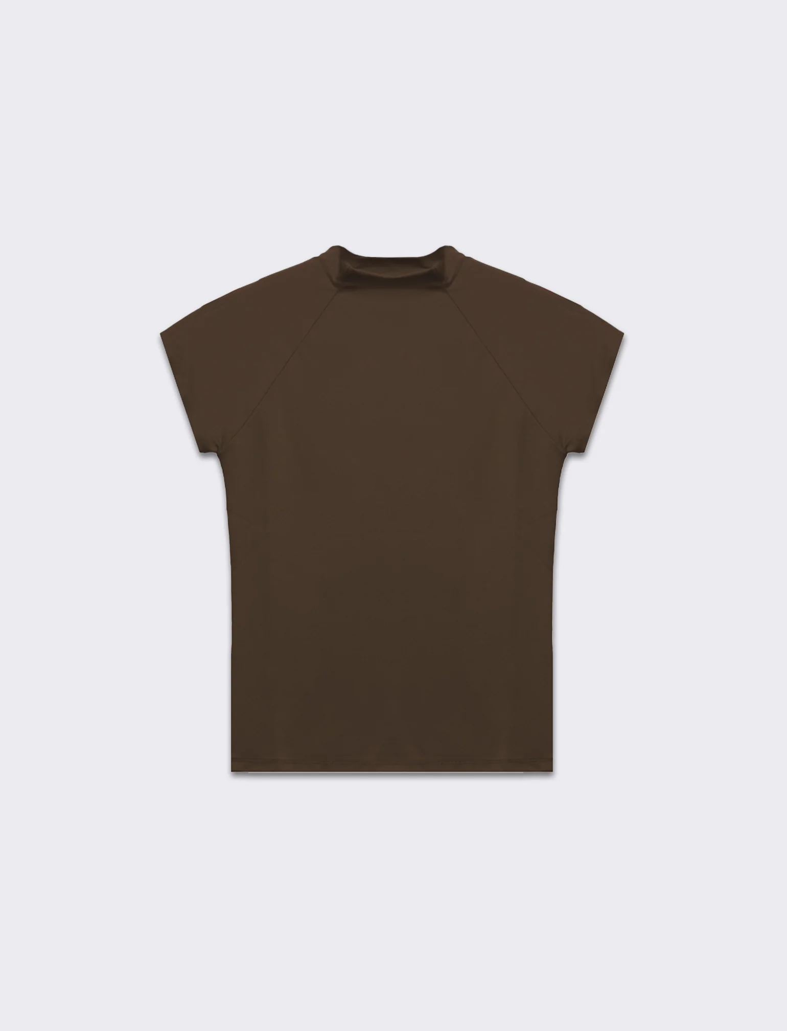 T-shirt mezzo collo da donna - Marrone tabacco - Image 4