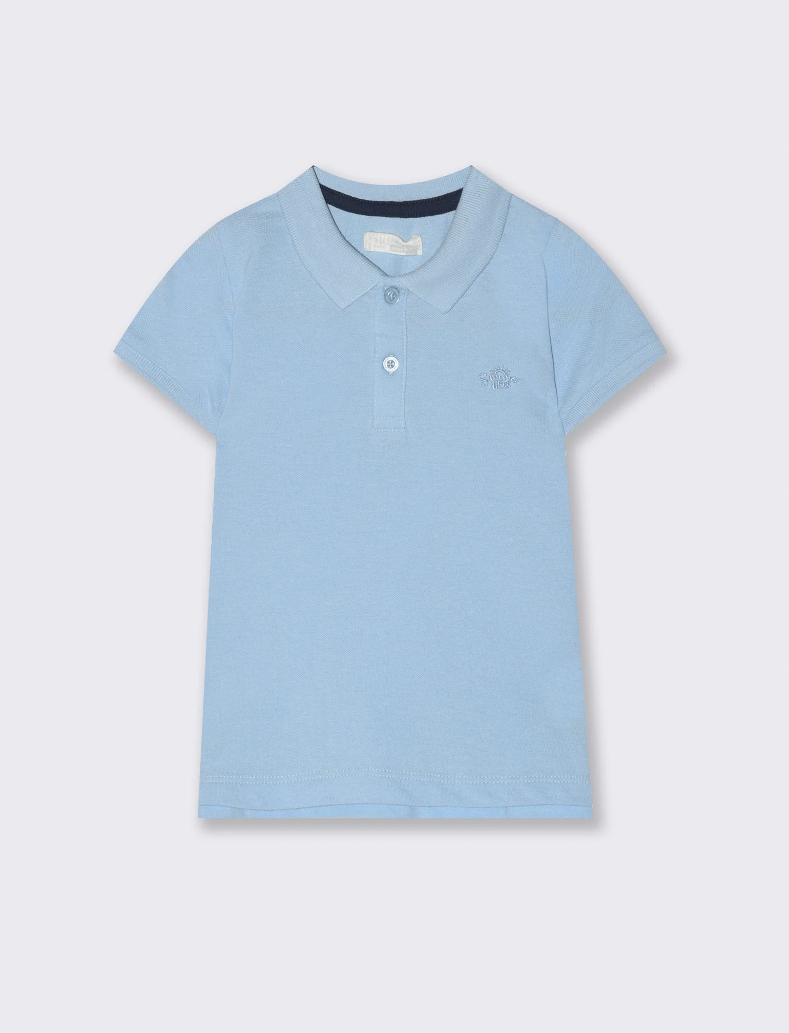 T-shirt modello polo da neonato - Azzurro