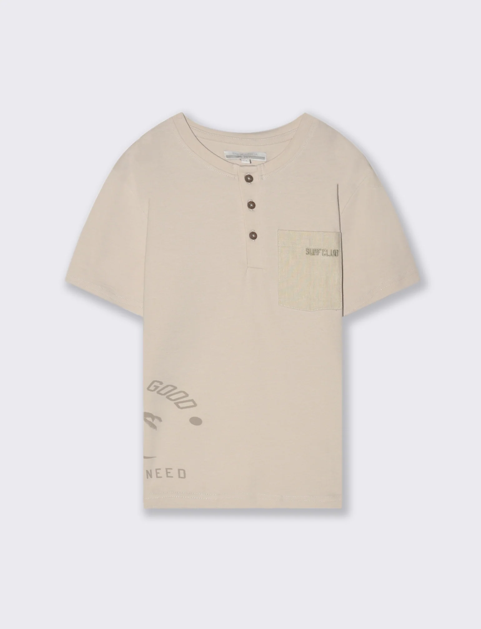 T shirt modello serafino da bambino - Beige - Image 3