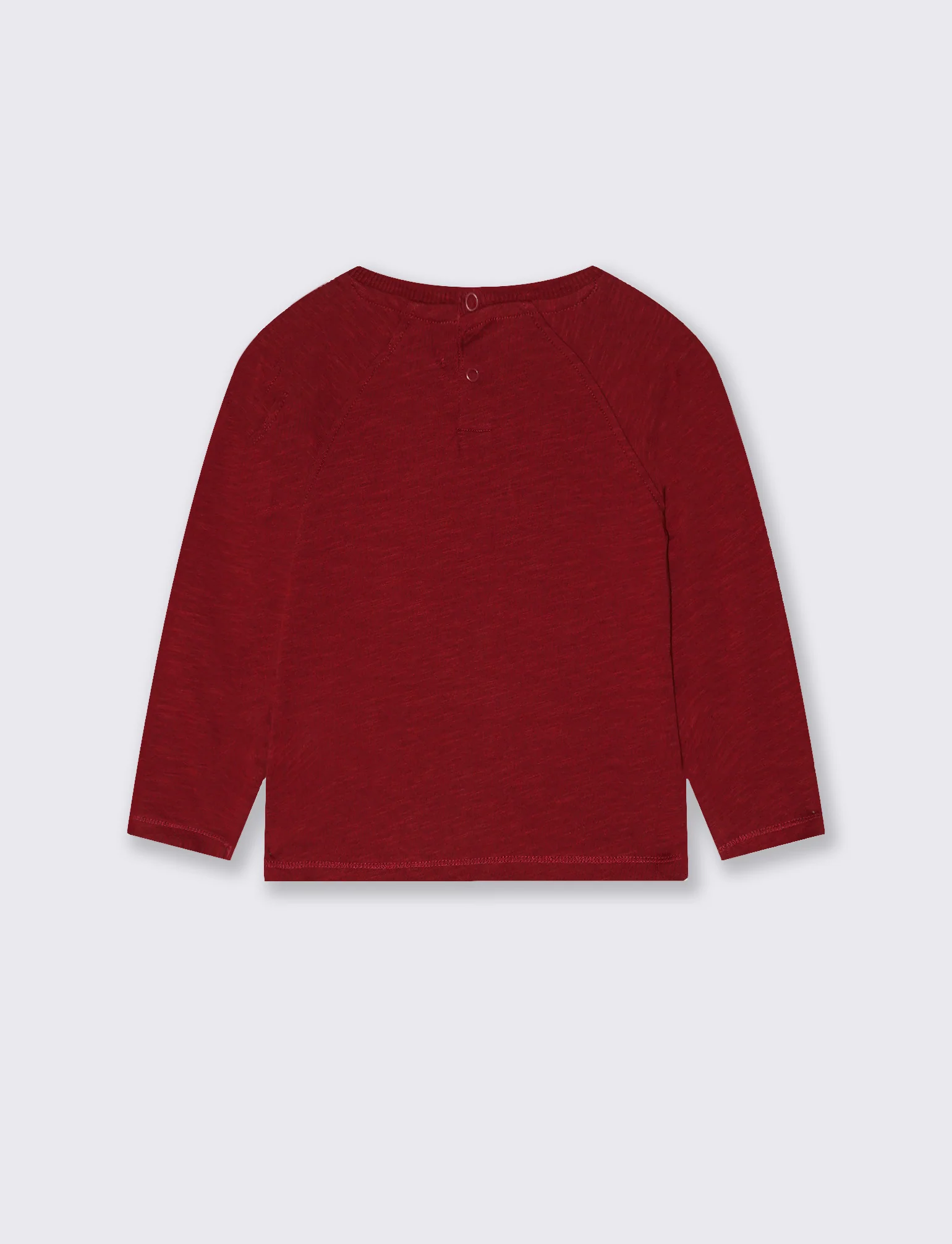 T-shirt neonato manica raglan con stampa - Bordeaux - Image 2