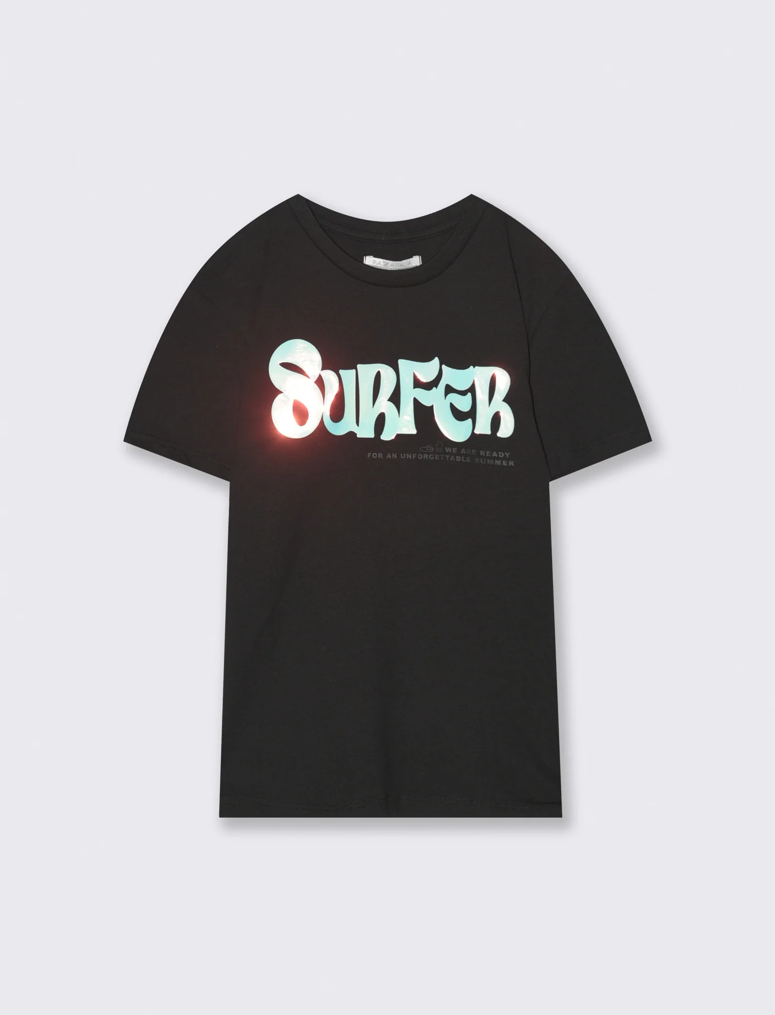 T-shirt olografica mezza manica estiva - Nero